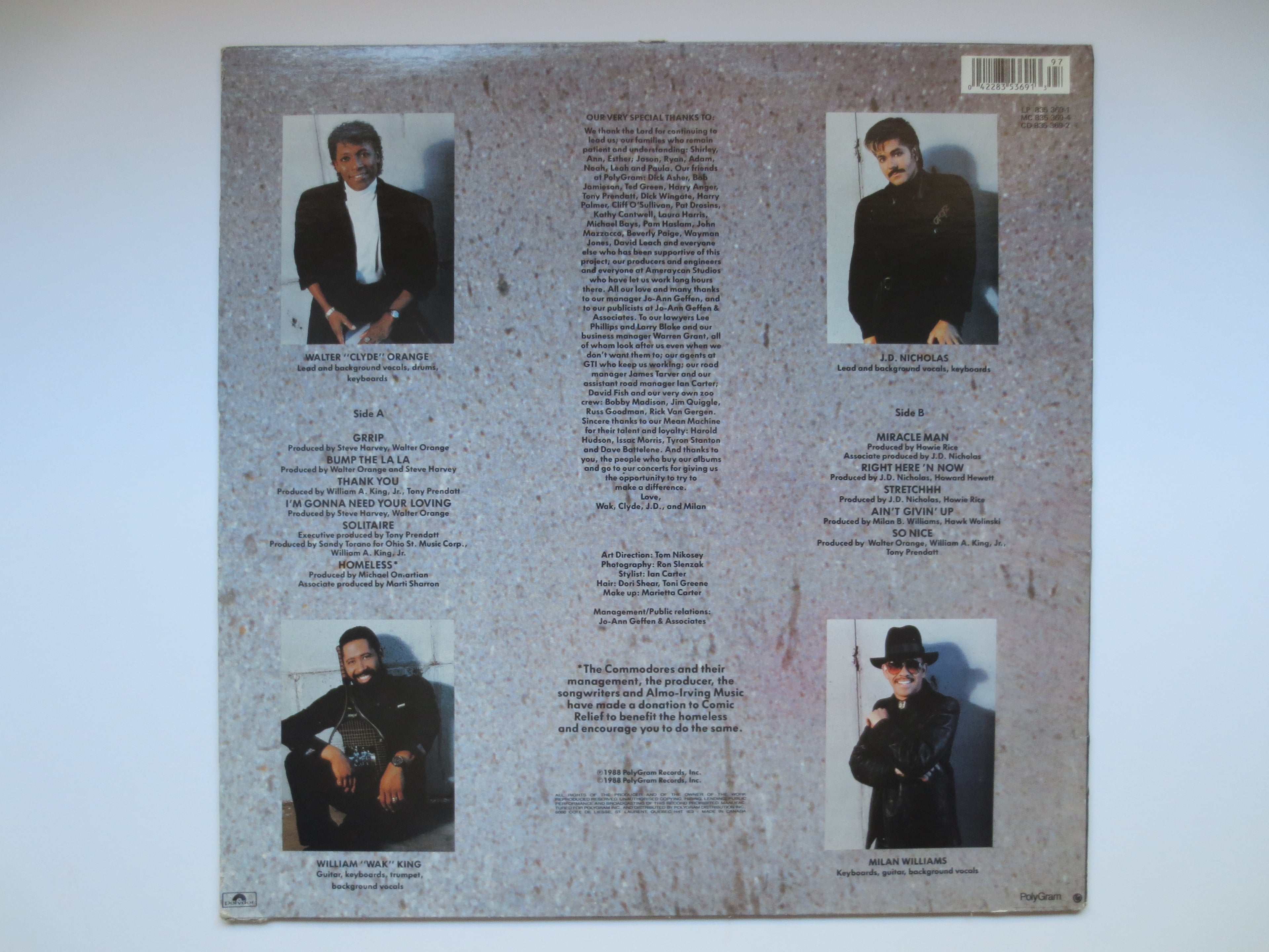 The COMMODORES, ROCK SOLID, Commodores Record, Commodores Album, Commodores Lp, Motown Records, Disco Records, 1988 Records