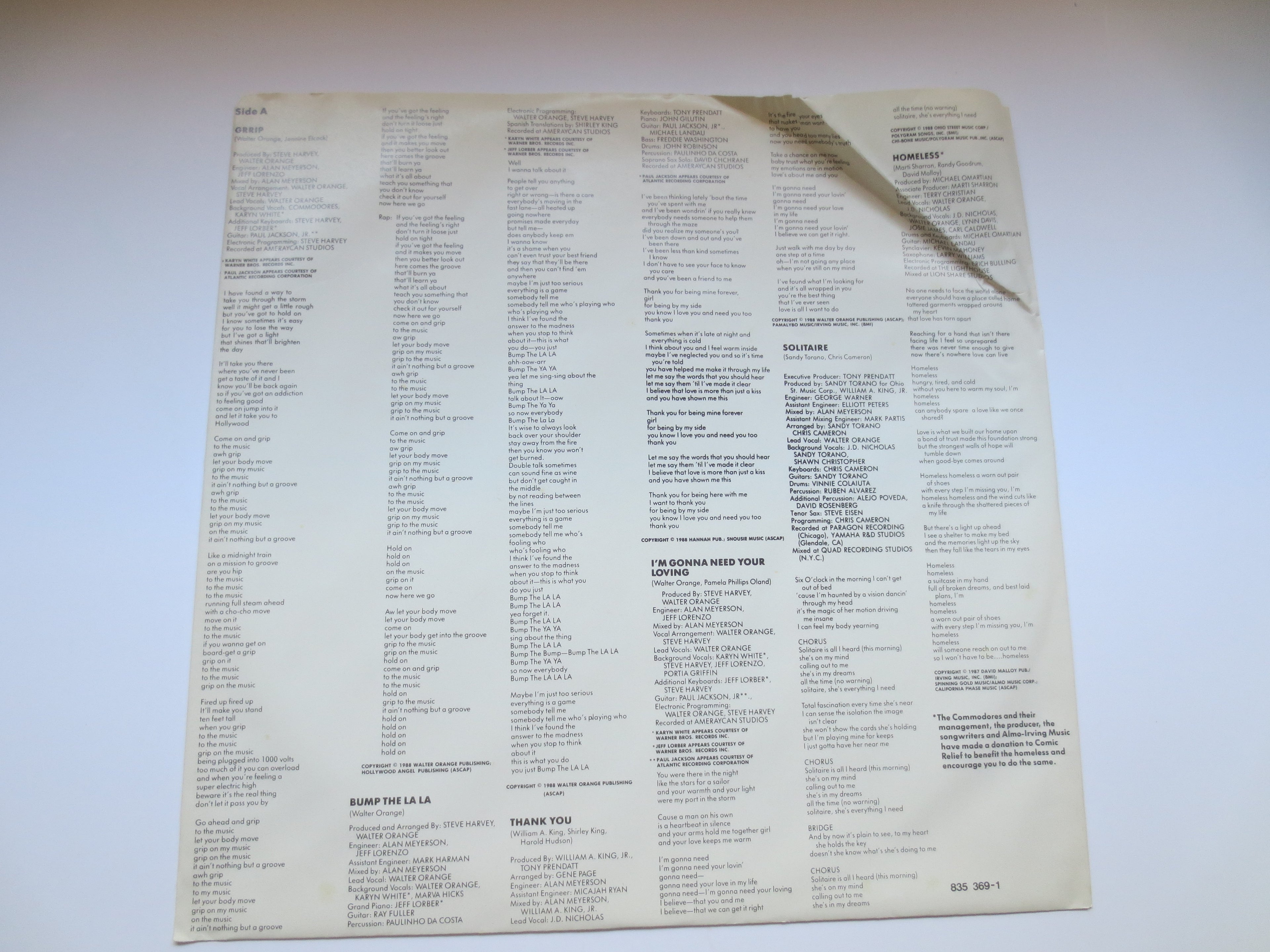 The COMMODORES, ROCK SOLID, Commodores Record, Commodores Album, Commodores Lp, Motown Records, Disco Records, 1988 Records
