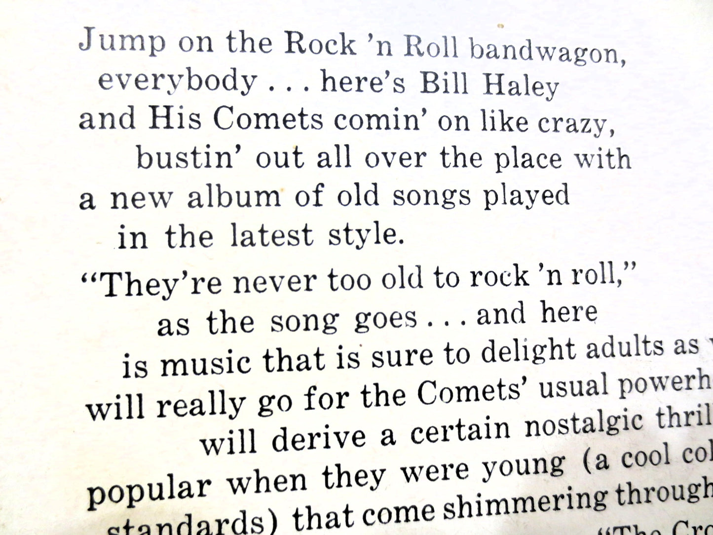 BILL HALEY, and the COMETS, Rockin' the Oldies, Rock and Roll, Bill Haley Record, Bill Haley Lp, Rock and Roll Lp, 1957 Records