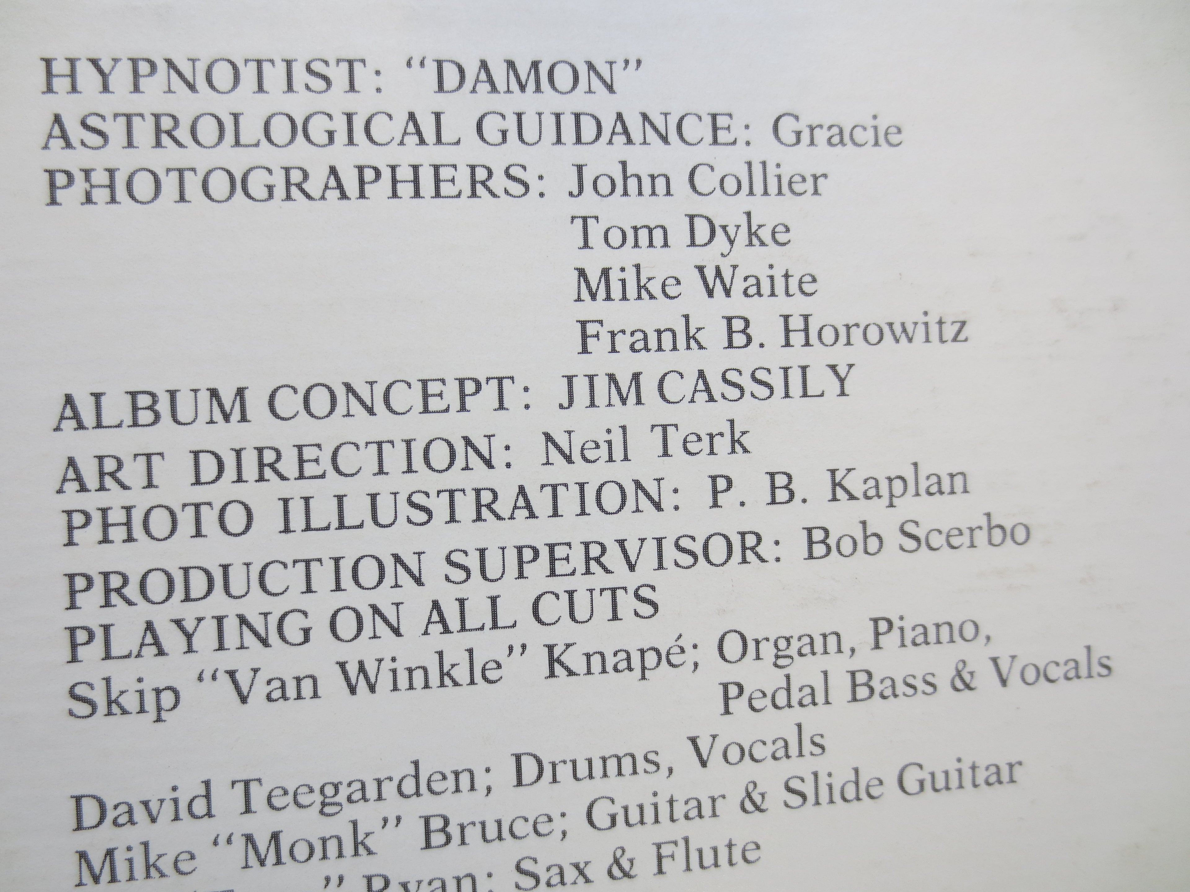 Skip "Van Winkle" Knapé, David Teegarden, Experimental Groundwork, Rock Records, Rock Albums, Rock Lp, Lps, 1973 Records