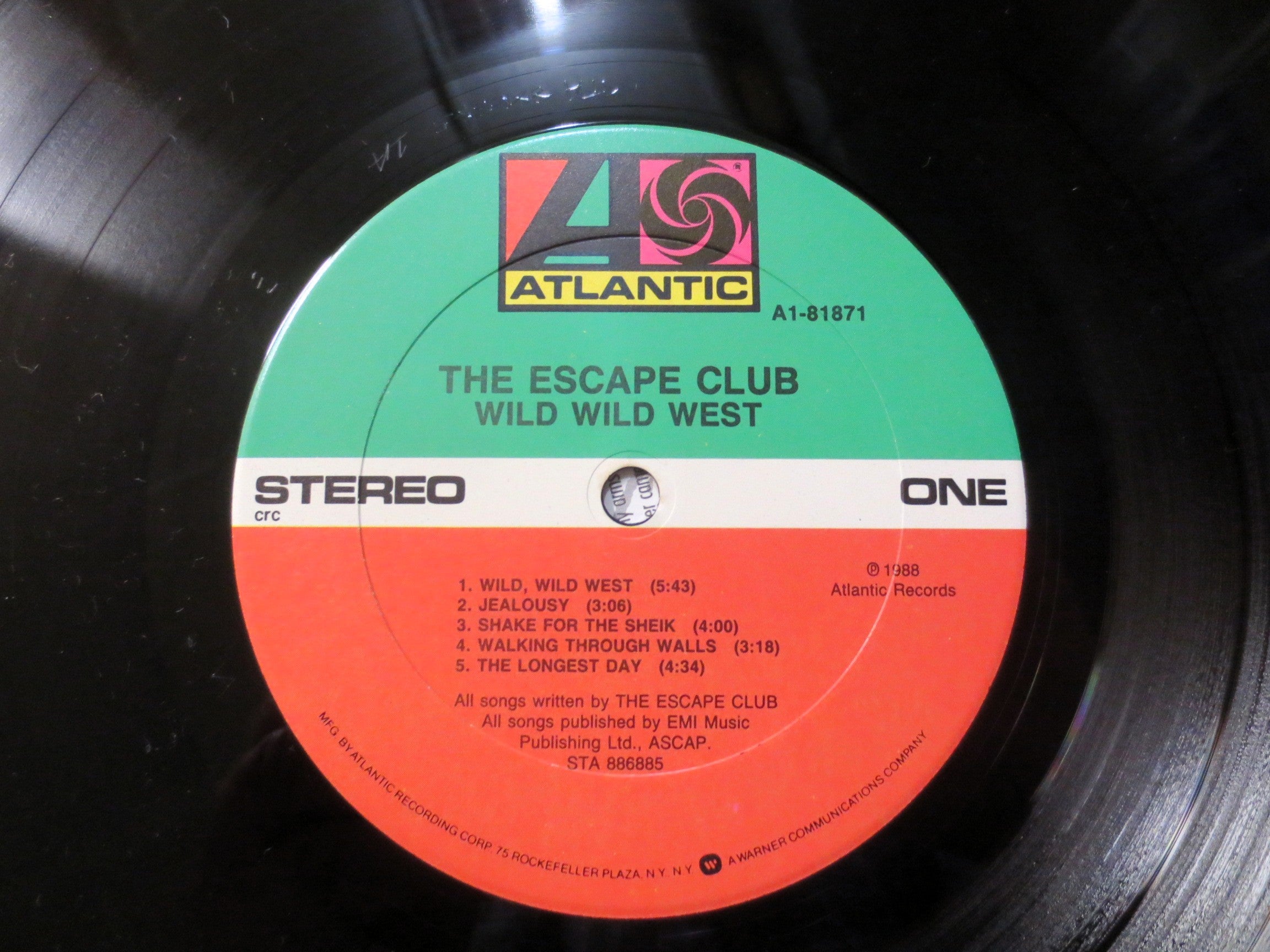 The ESCAPE CLUB, WILD Wild West, Pop Record, Escape Club Record, Escape Club Album, Escape Club Lp, Pop Music Record, Rock Lp, 1988 Records