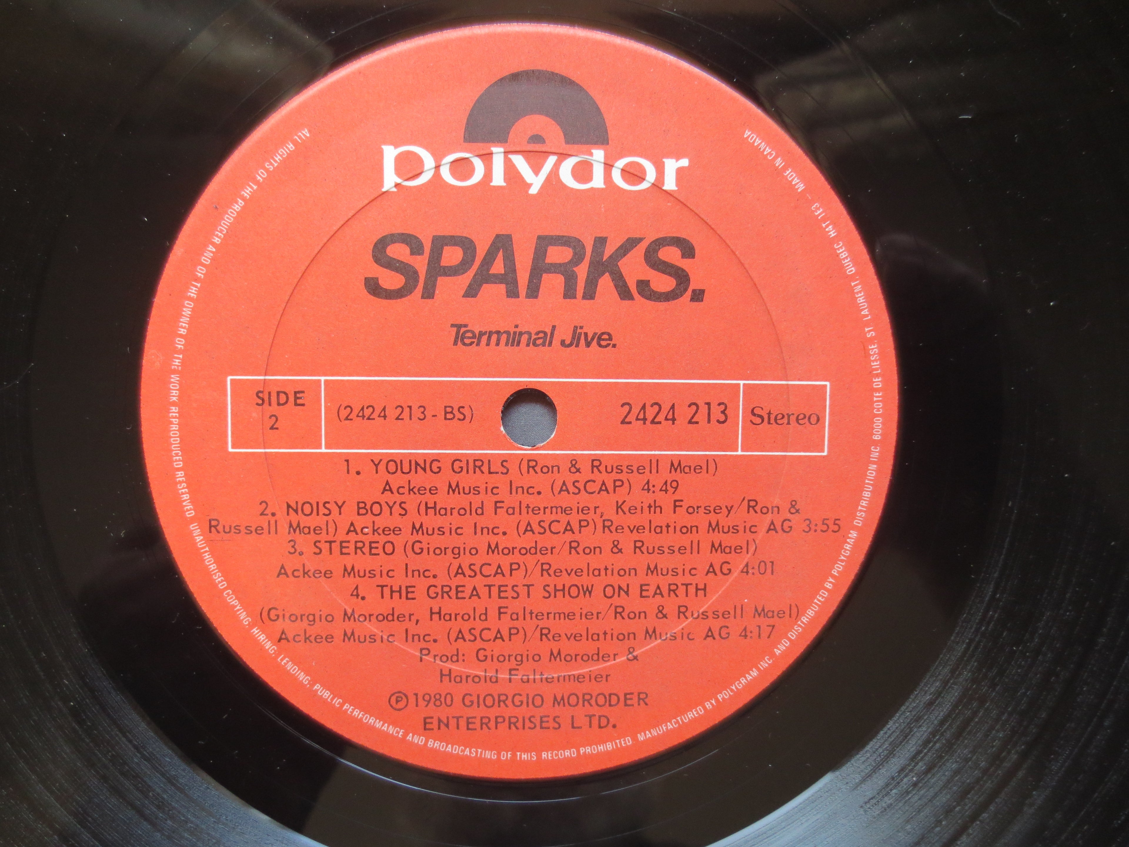 Sparks – Terminal Jive (1980) Vinyl LP