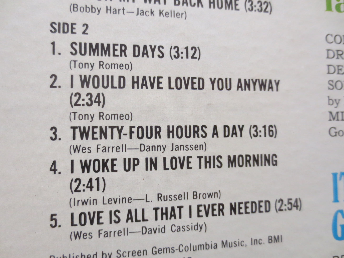 The PARTRIDGE FAMILY, SOUND Magazine, Pop Record, 1971 Records