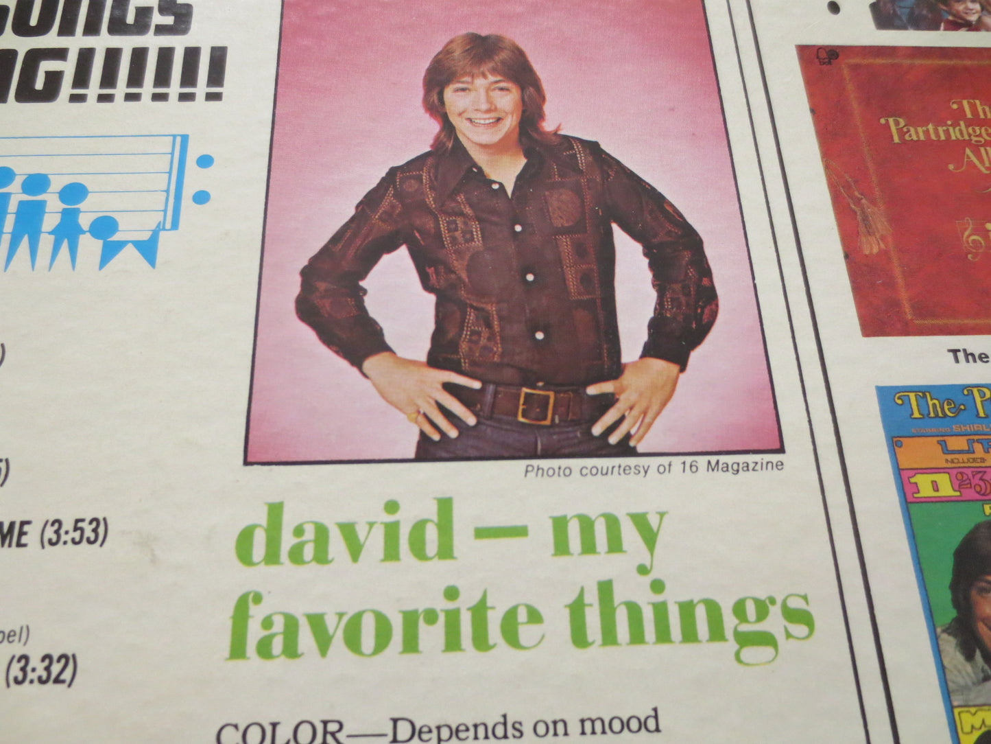 The PARTRIDGE FAMILY, SOUND Magazine, Pop Record, 1971 Records