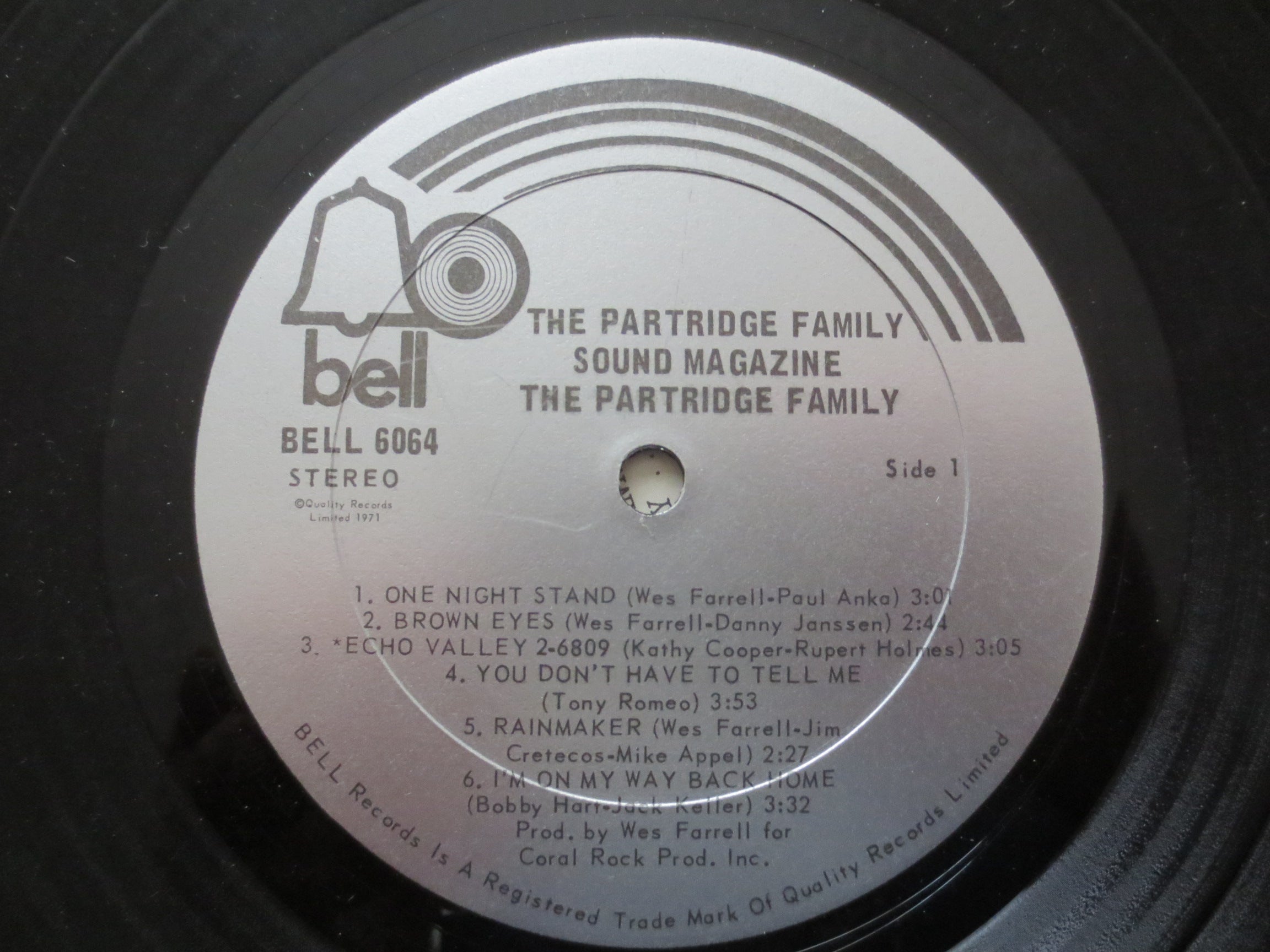 The PARTRIDGE FAMILY, SOUND Magazine, Vintage Album, 1971 Record, Vinyl Lp