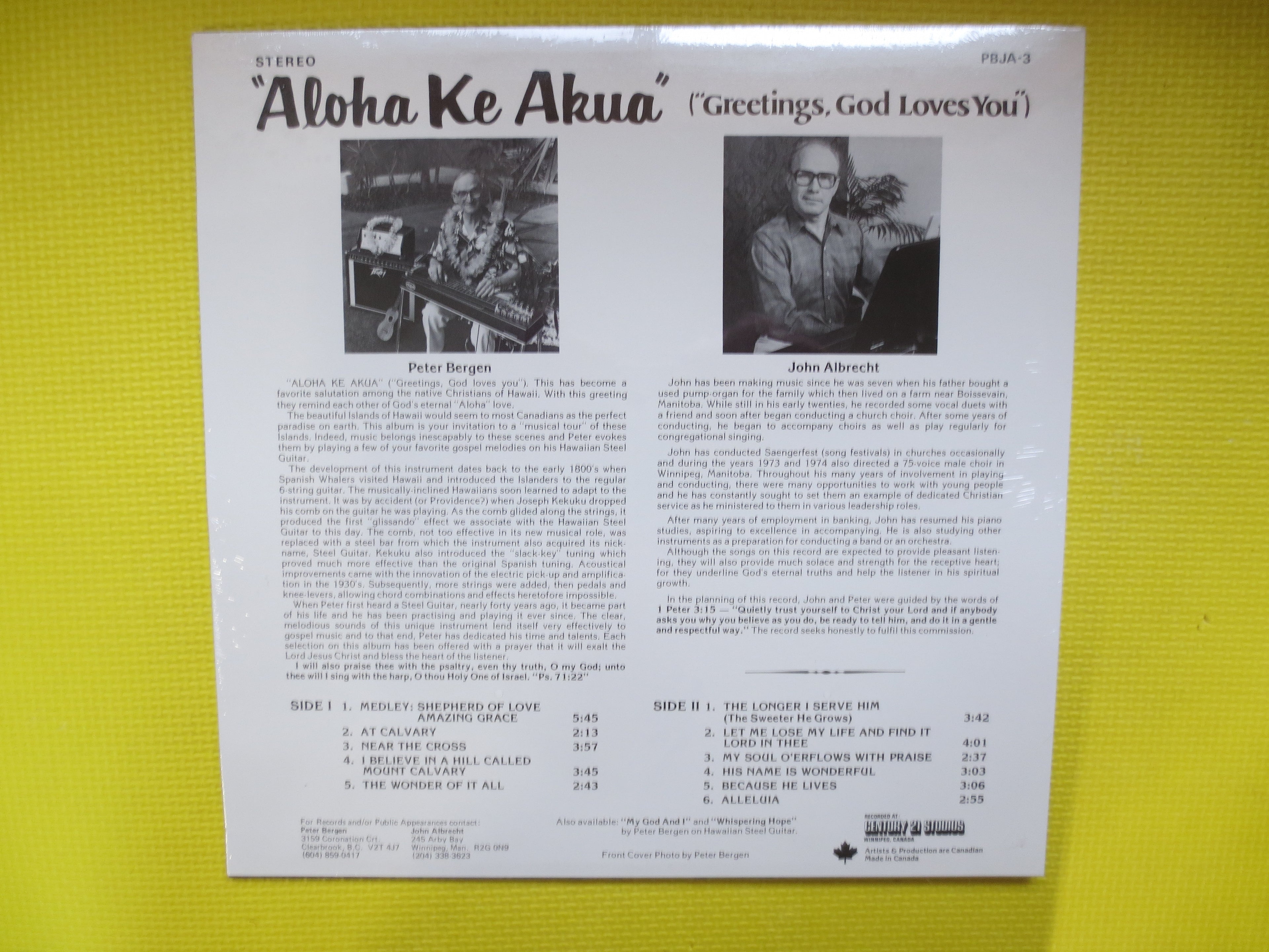 Peter Bergen – Aloha Ke Akua (1965) Vinyl LP — Factory Sealed