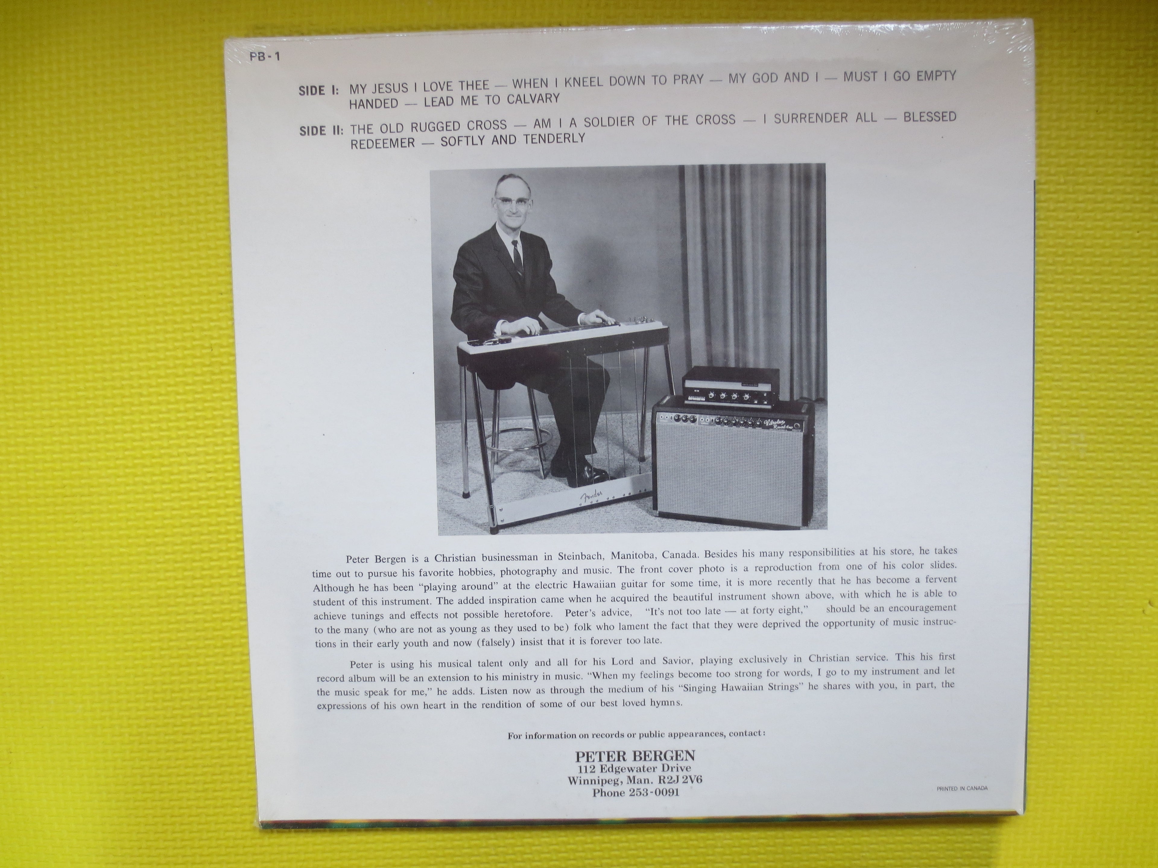 Peter Bergen – My God and I (1965) Vinyl LP — Factory Sealed