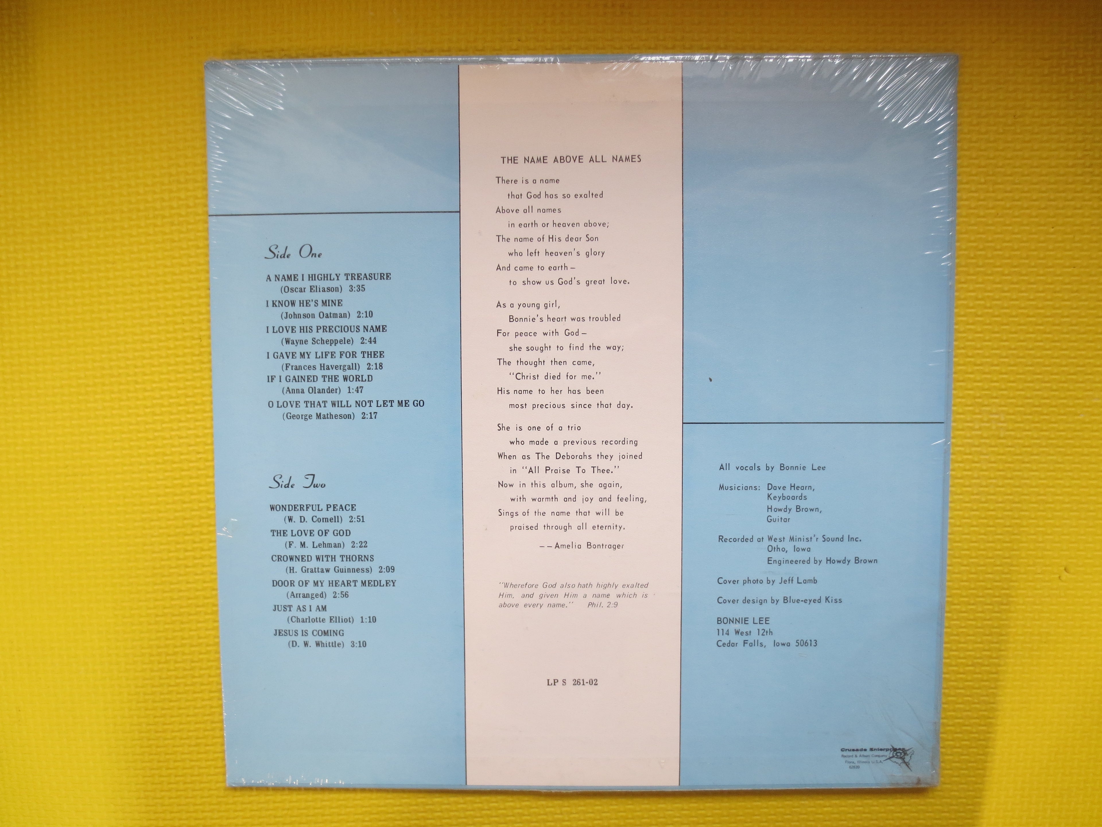 Bonnie Lee – I've Learned to Know a Name I Highly Treasure (1965) Vinyl LP — Factory Sealed