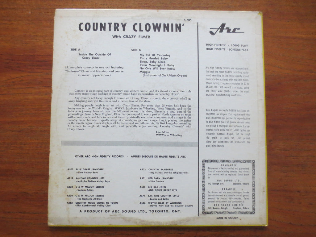 Crazy Elmer – Country Clownin' (1961) Vinyl LP