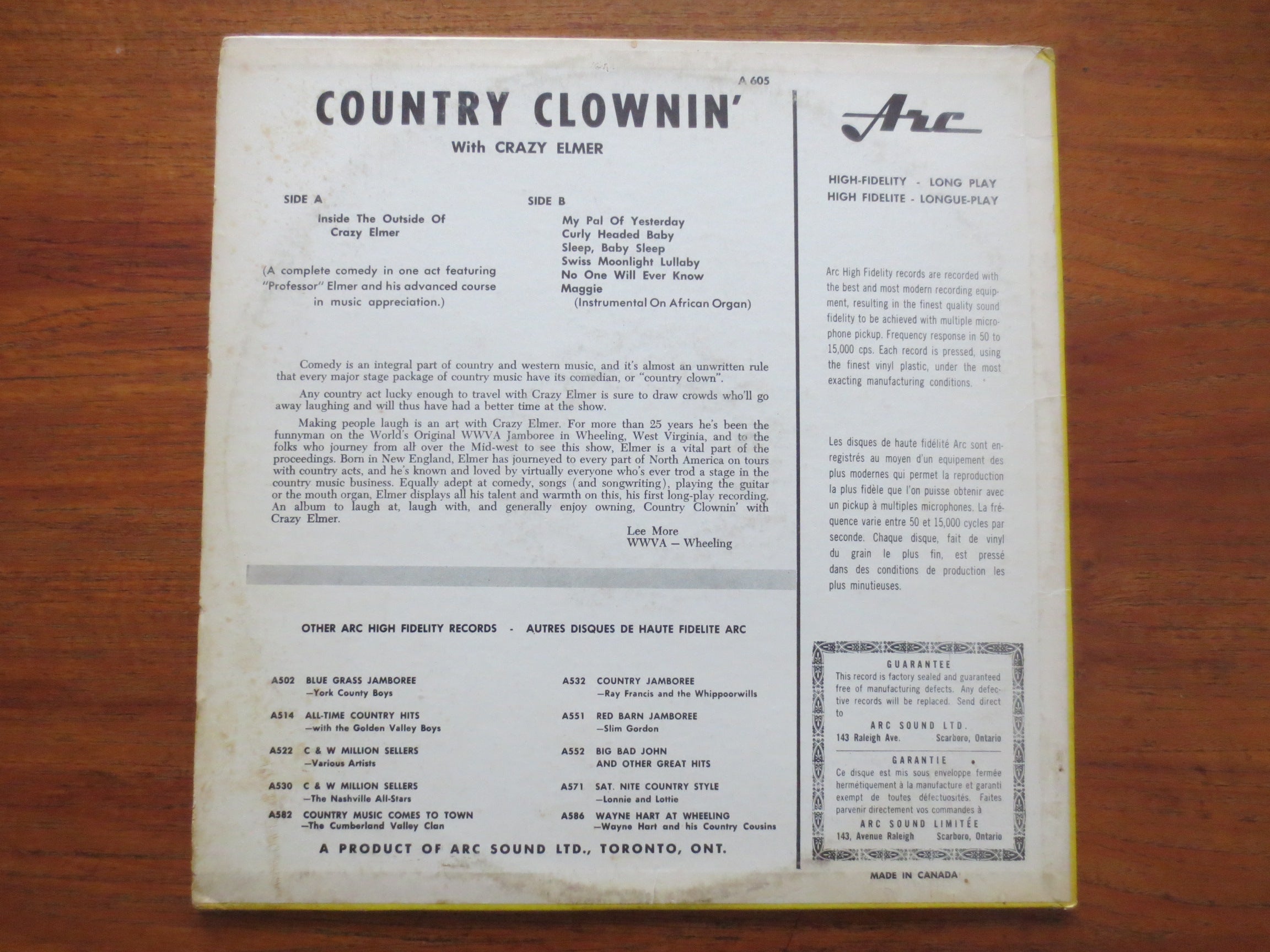 CRAZY ELMER, Country CLOWNIN', Comedy Records, Comedy Albums, Vintage Records, Novelty Records, Novelty Songs, Clown Records, 1961 Records