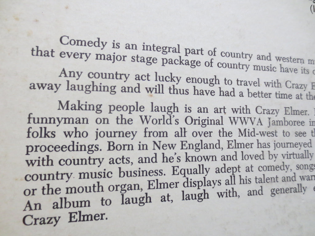 Crazy Elmer – Country Clownin' (1961) Vinyl LP
