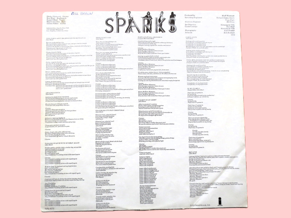 Sparks – Kimono My House (1974) Vinyl LP