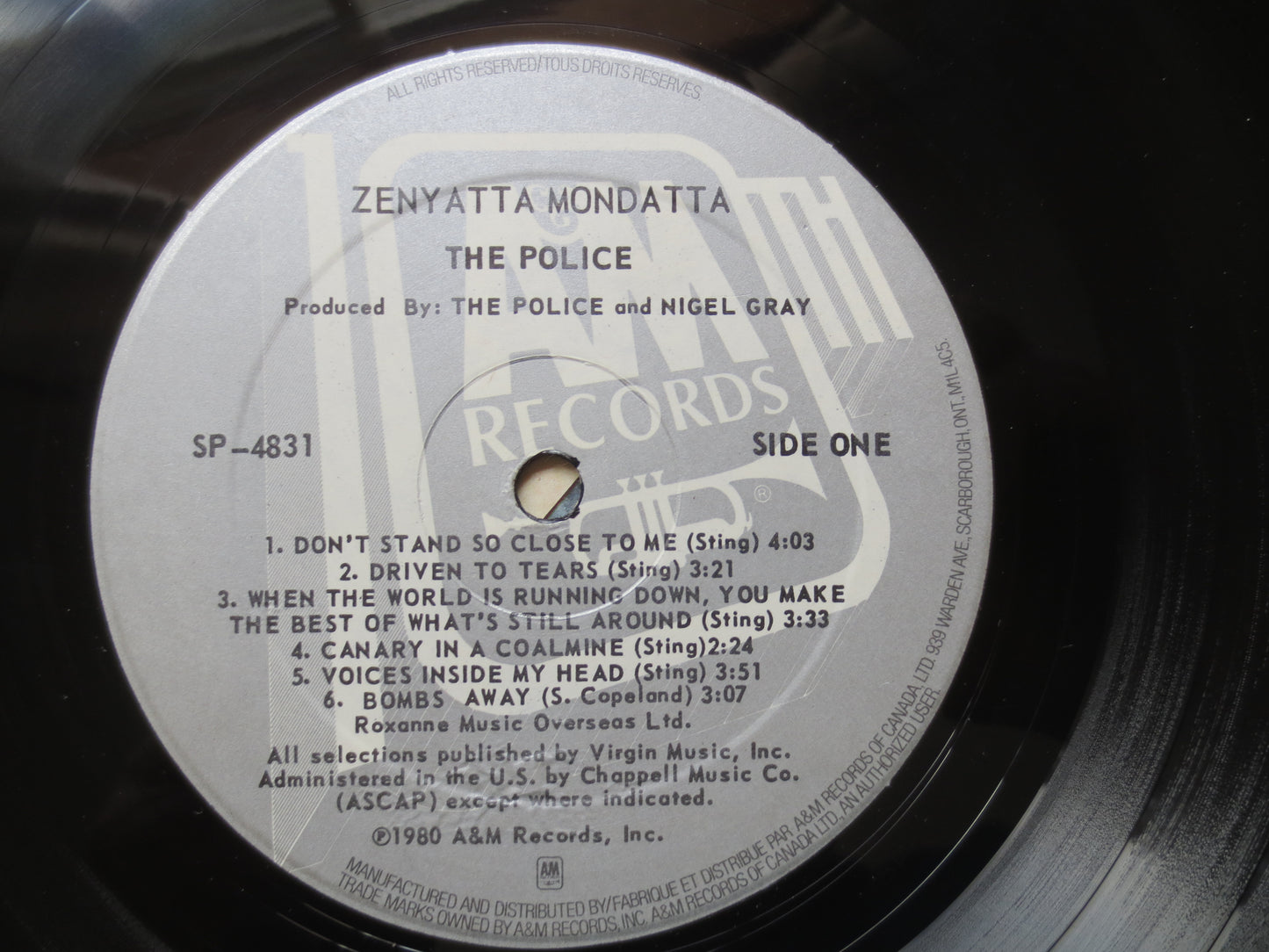 The POLICE, ZENYATTA Mondatta, The POLICE Record, The Police Album, The Police Lp, Rock Record, New Wave Lp, 1980 Record