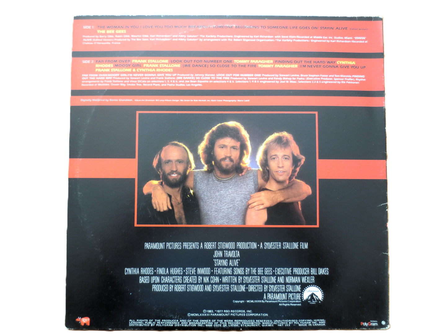 JOHN TRAVOLTA, STAYING Alive, Bee Gees Album, John Travolta Vinyl, John Travolta Lp, 1983 Records