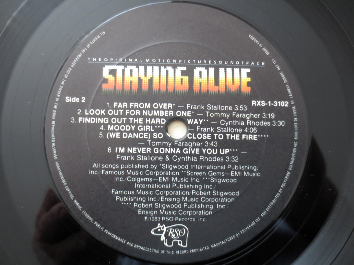 JOHN TRAVOLTA, STAYING Alive, Bee Gees Album, John Travolta Vinyl, John Travolta Lp, 1983 Records