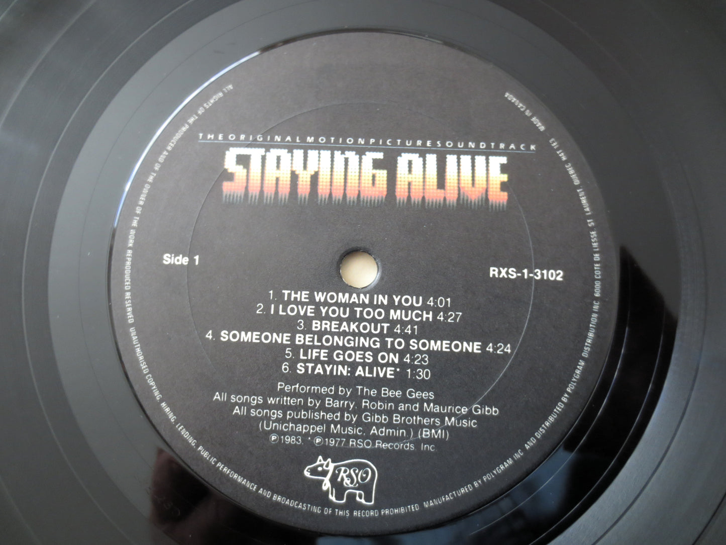 JOHN TRAVOLTA, STAYING Alive, Bee Gees Album, John Travolta Vinyl, John Travolta Lp, 1983 Records