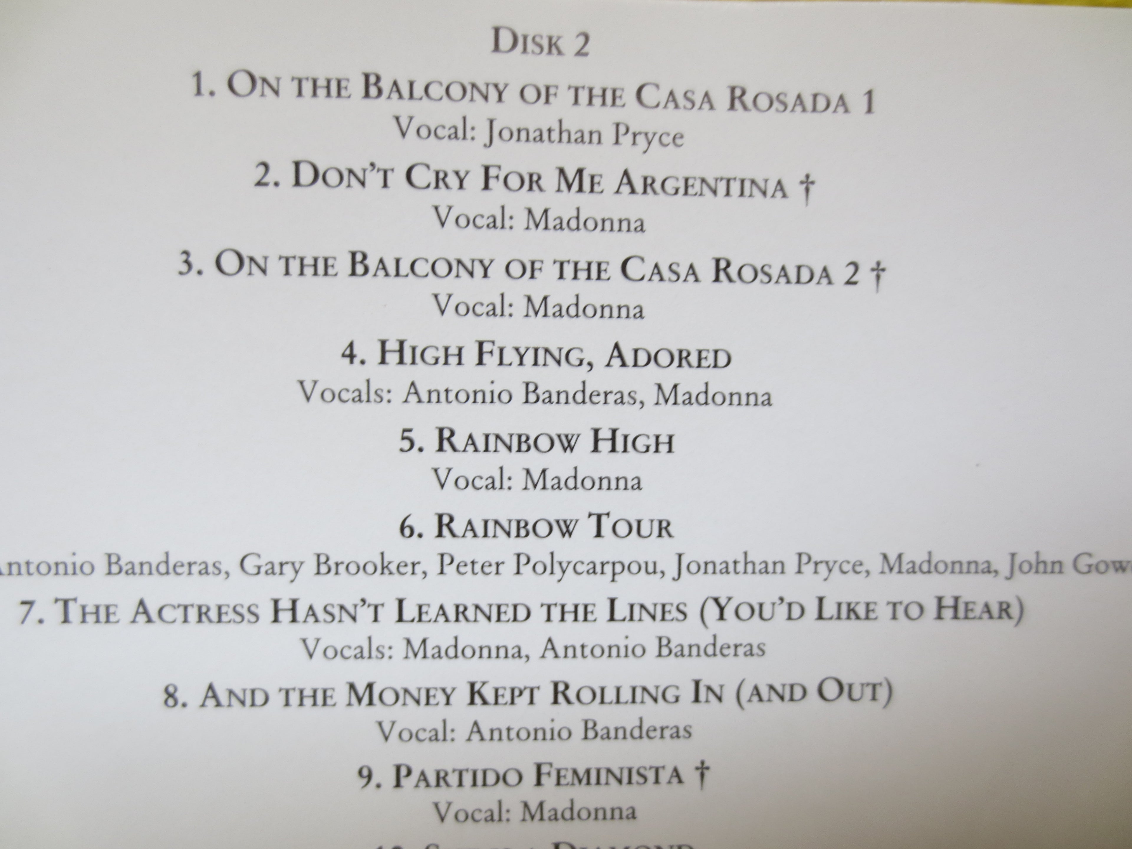 EVITA, Soundtrack, Madonna, Andrew Lloyd Webber, 1996 Compact Disc, Vintage Cd