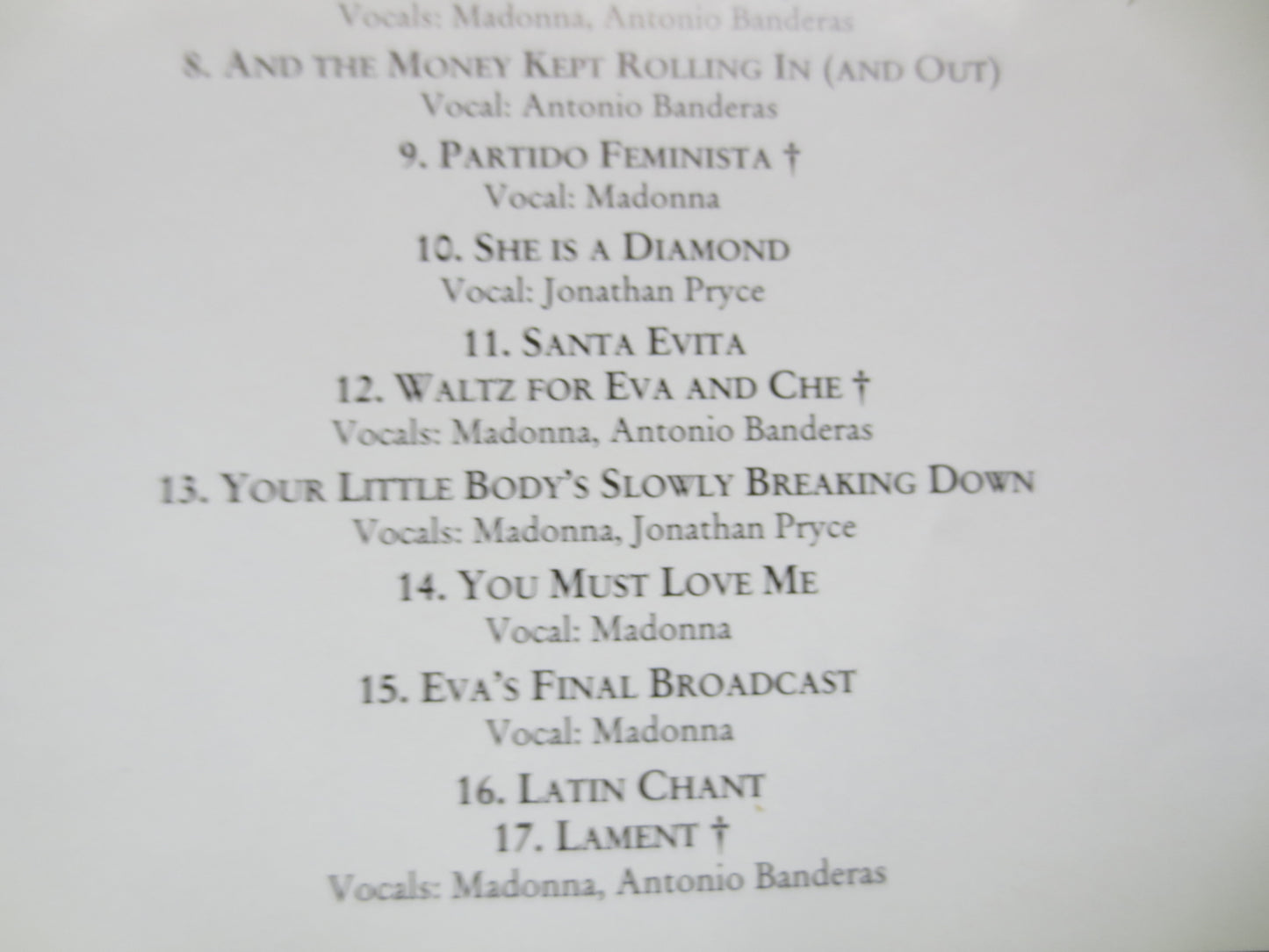 EVITA, MADONNA, EVITA Cd, Soundtrack Cd, Andrew Lloyd Webber, Music Cd, Cd, Movie Cd, Musical Cd, Jonathon Pryce Cd, 1996 Cd