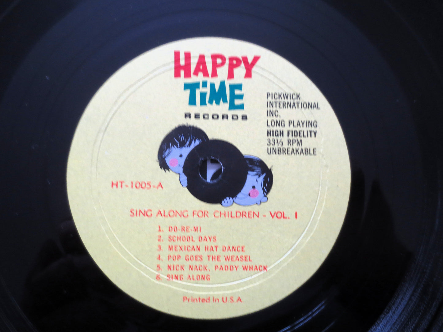 SING-A-LONG for CHILDREN, Vol. 1, Kids Record, Nursery Rhyme Album, Kids Lp, Vinyl, 1962 Records