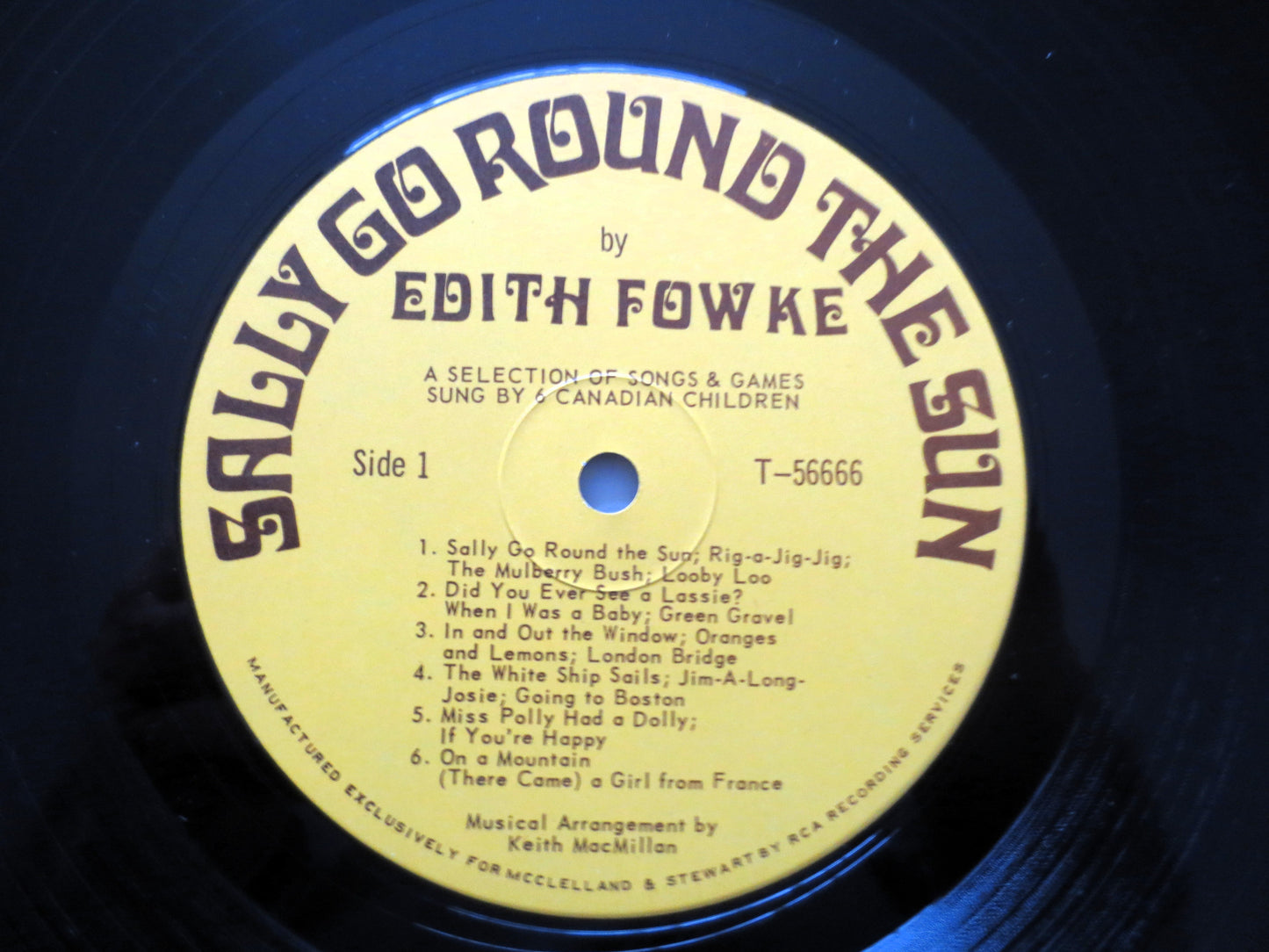 Childrens Record, SALLY Go Round the Sun, Edith Fowke Lp, Kids Album, 1967 Records