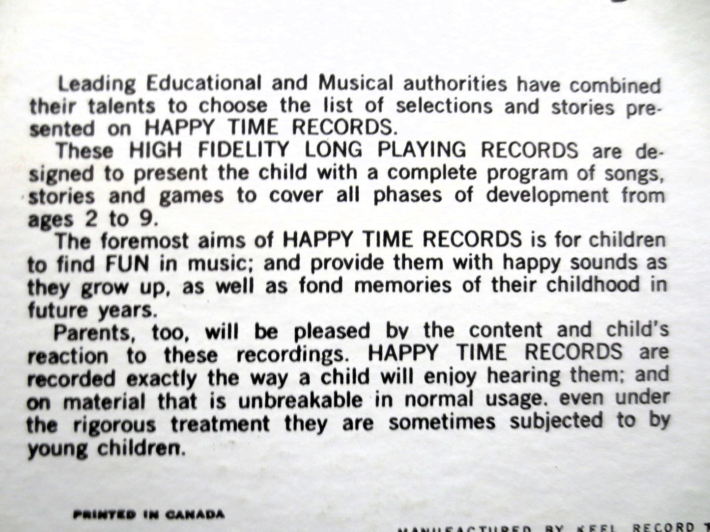 25 NURSERY RHYMES, Childrens Record, Kids Album, 1967 Records