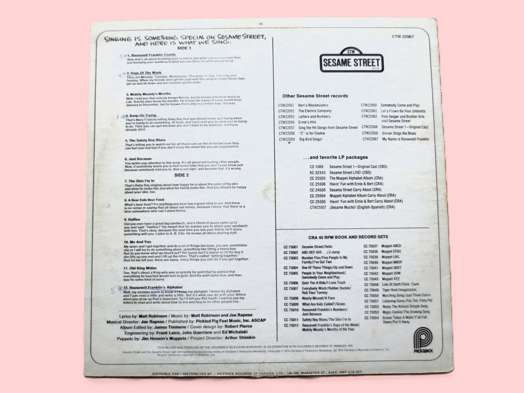 Sesame Street – Roosevelt Franklin (1977) Vinyl LP