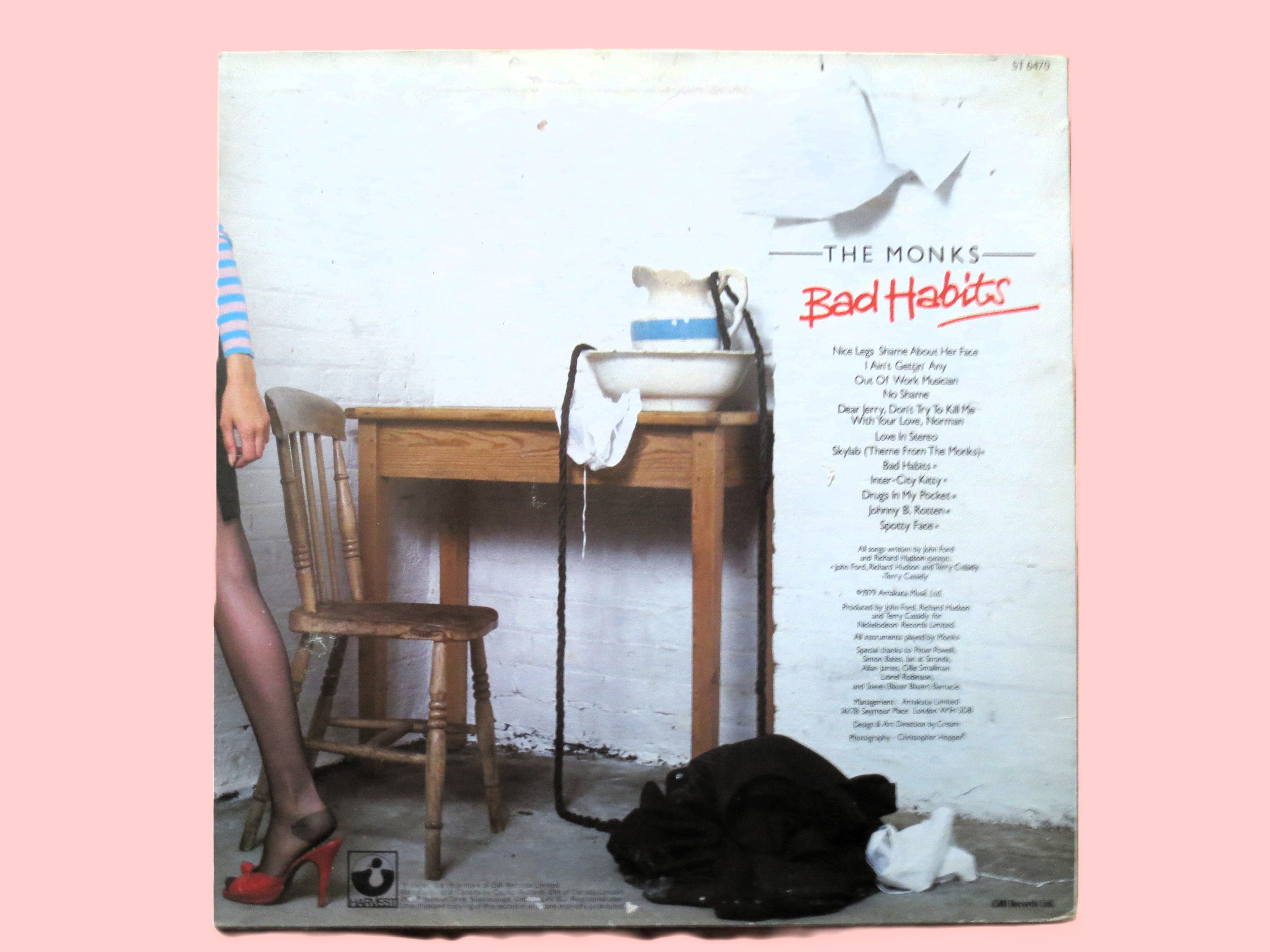 The MONKS, Bad Habits, Vintage Album, 1979 Record, Vinyl Lp