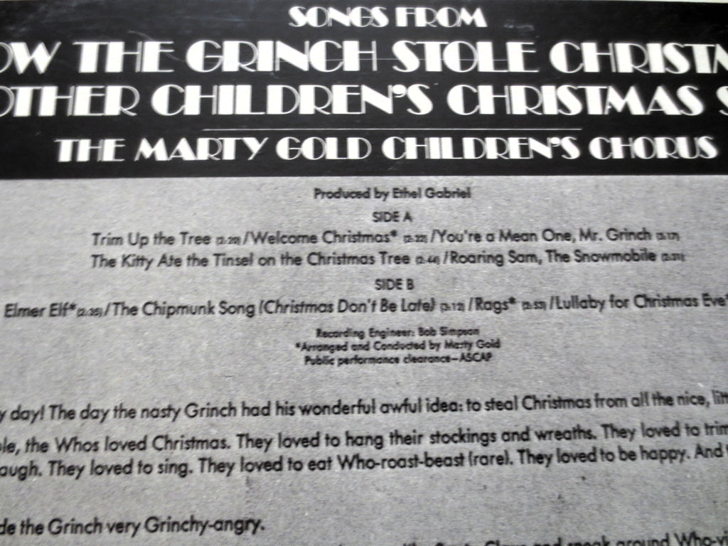 How the GRINCH Stole CHRISTMAS, CHILDRENS Record, Christmas Record, Christmas Music, Kids Christmas, Kids Christmas Music, Dr. Seuss Record