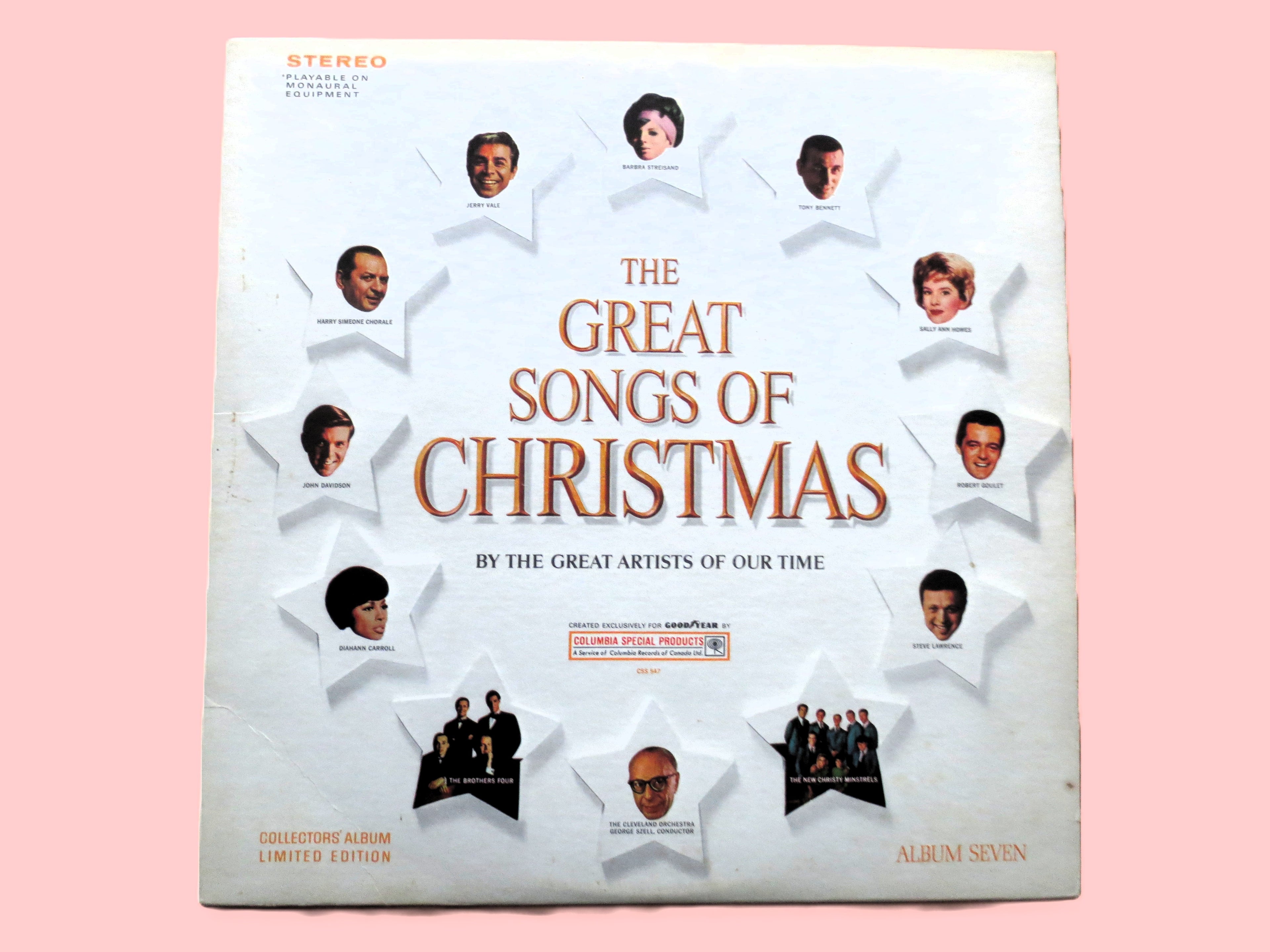 GREAT SONGS of CHRISTMAS, Album 7, Christmas Songs, Christmas Record, Christmas Vinyl, Christmas Lp, Vinyl Lp, Vintage Records, 1967 Records