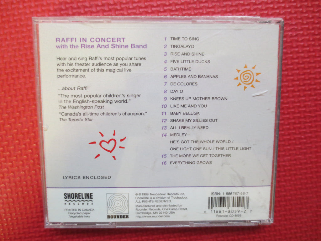 Vintage RAFFI CD: MISMATCHED, Has the In Concert Cover but the Grocery Store Disc