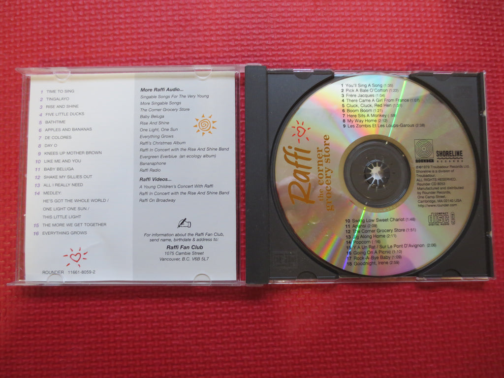 Vintage RAFFI CD: MISMATCHED, Has the In Concert Cover but the Grocery Store Disc