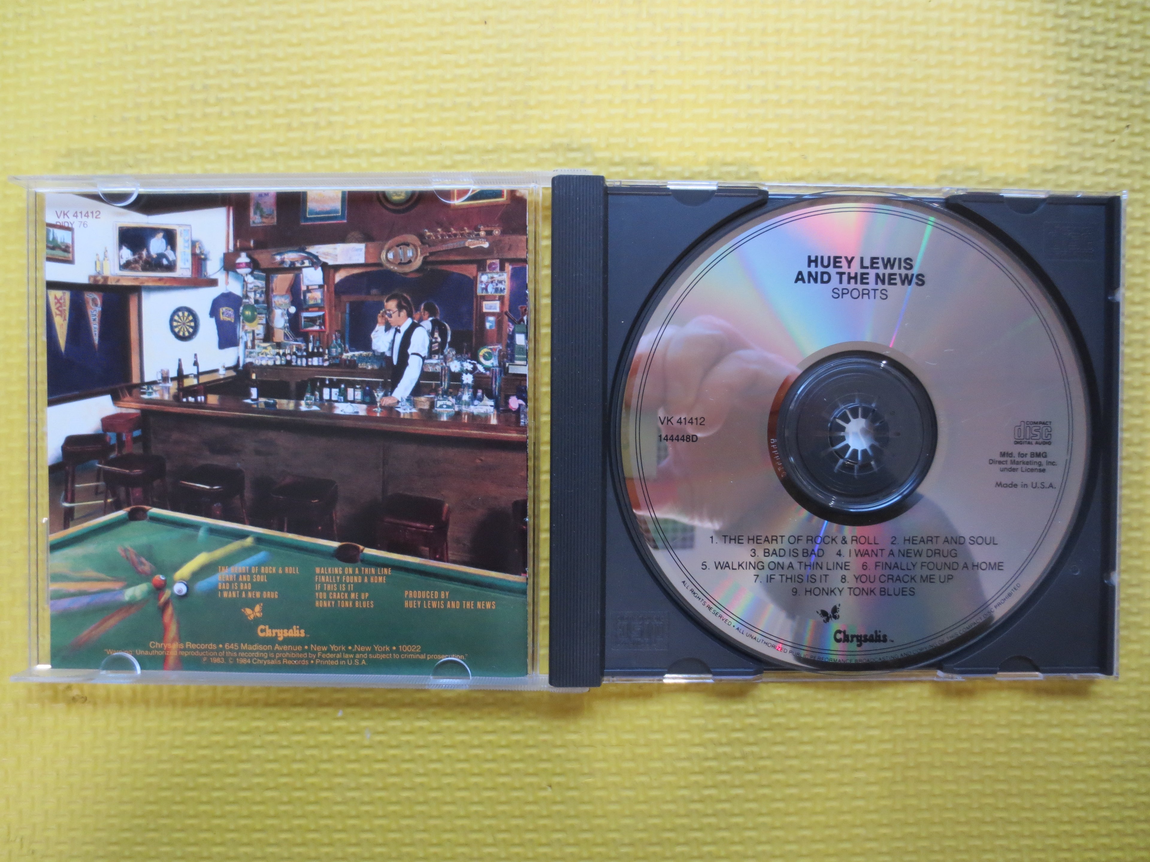 HUEY LEWIS and The News, SPORTS, 1984 Compact Disc, Vintage Cd