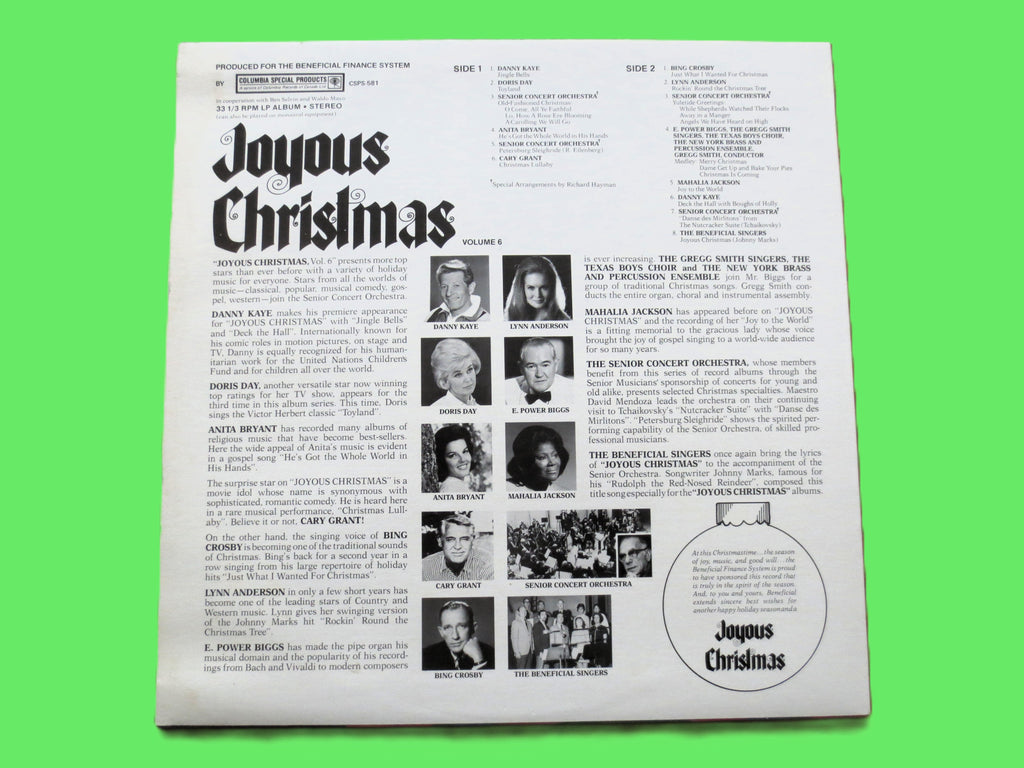JOYOUS CHRISTMAS, Volume 6, CHRISTMAS Music, Vintage Album, Vinyl Lp