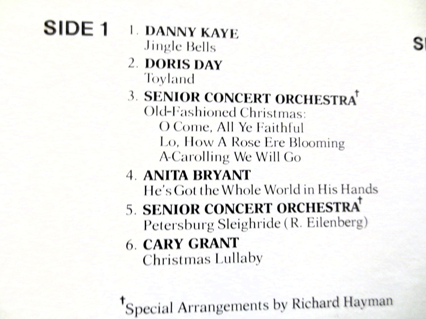 JOYOUS CHRISTMAS, featuring DORIS Day, Danny Kaye, Bing Crosby, Cary Grant Record, Christmas Music