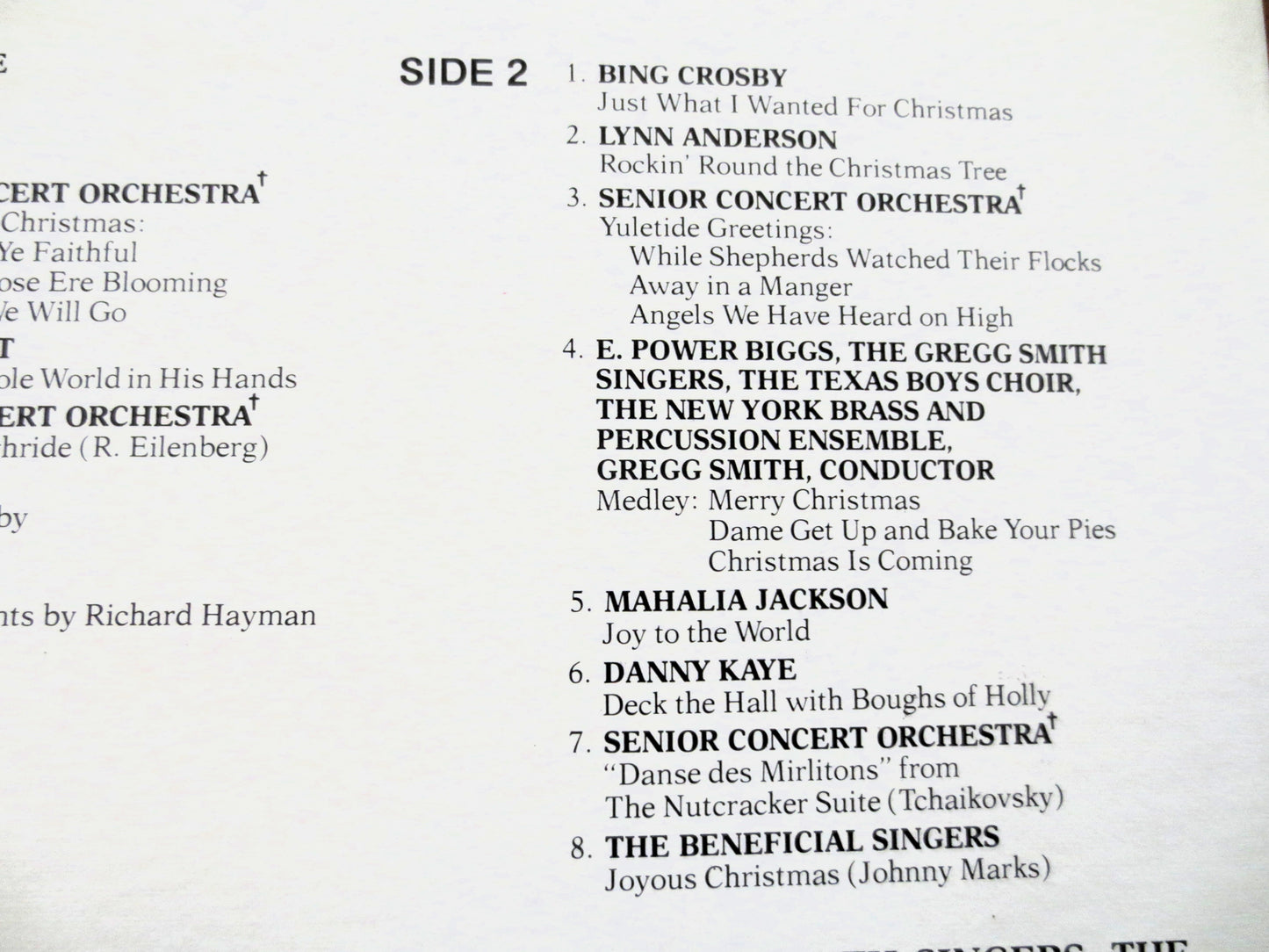 JOYOUS CHRISTMAS, featuring DORIS Day, Danny Kaye, Bing Crosby, Cary Grant Record, Christmas Music