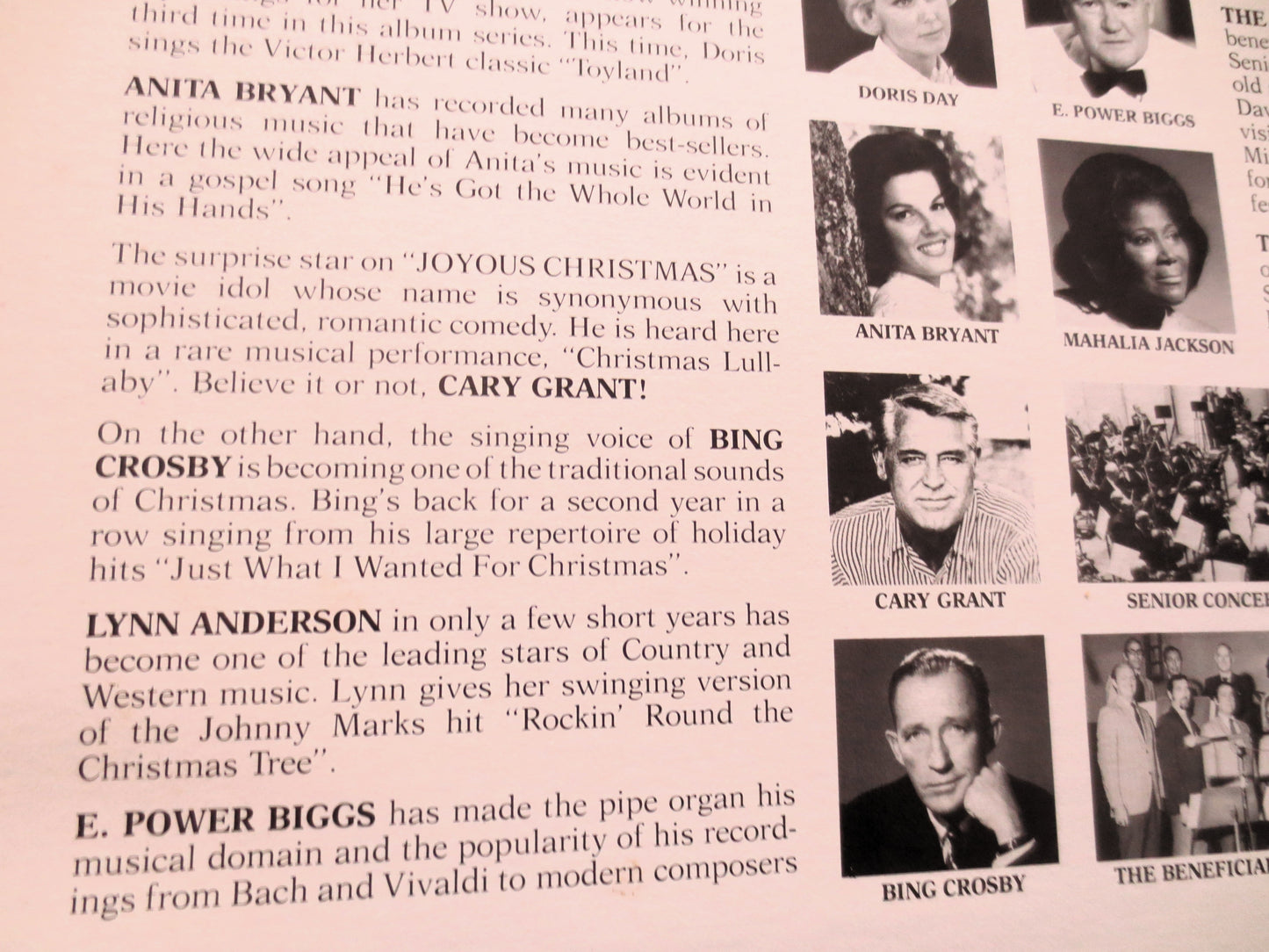 JOYOUS CHRISTMAS, featuring DORIS Day, Danny Kaye, Bing Crosby, Cary Grant Record, Christmas Music