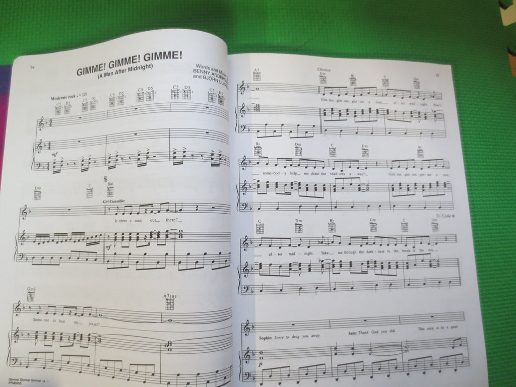 Mamma Mia – ABBA Sheet Music Book (Piano/Vocal)