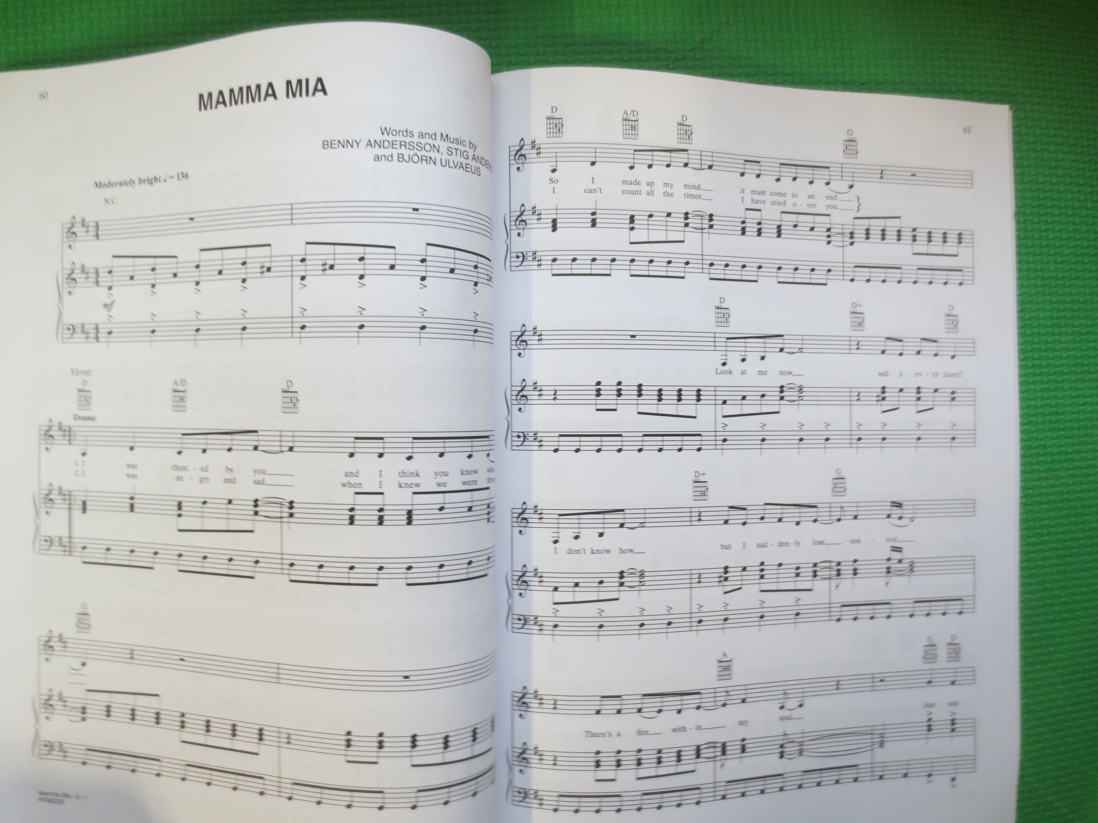 Mamma Mia – ABBA Sheet Music Book (Piano/Vocal)