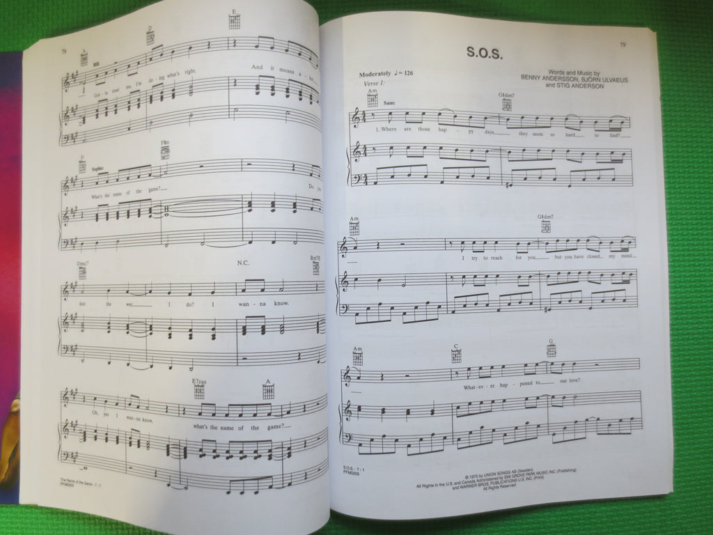 Mamma Mia – ABBA Sheet Music Book (Piano/Vocal)