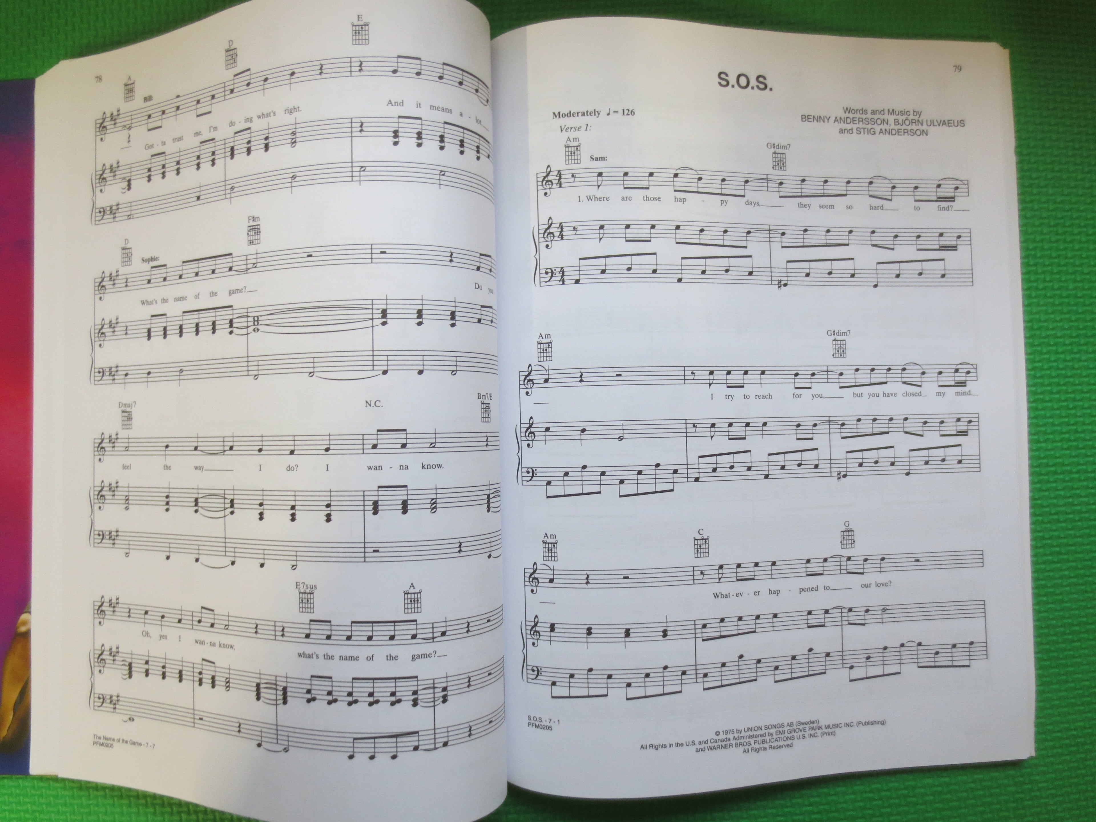 Mamma Mia – ABBA Sheet Music Book (Piano/Vocal)