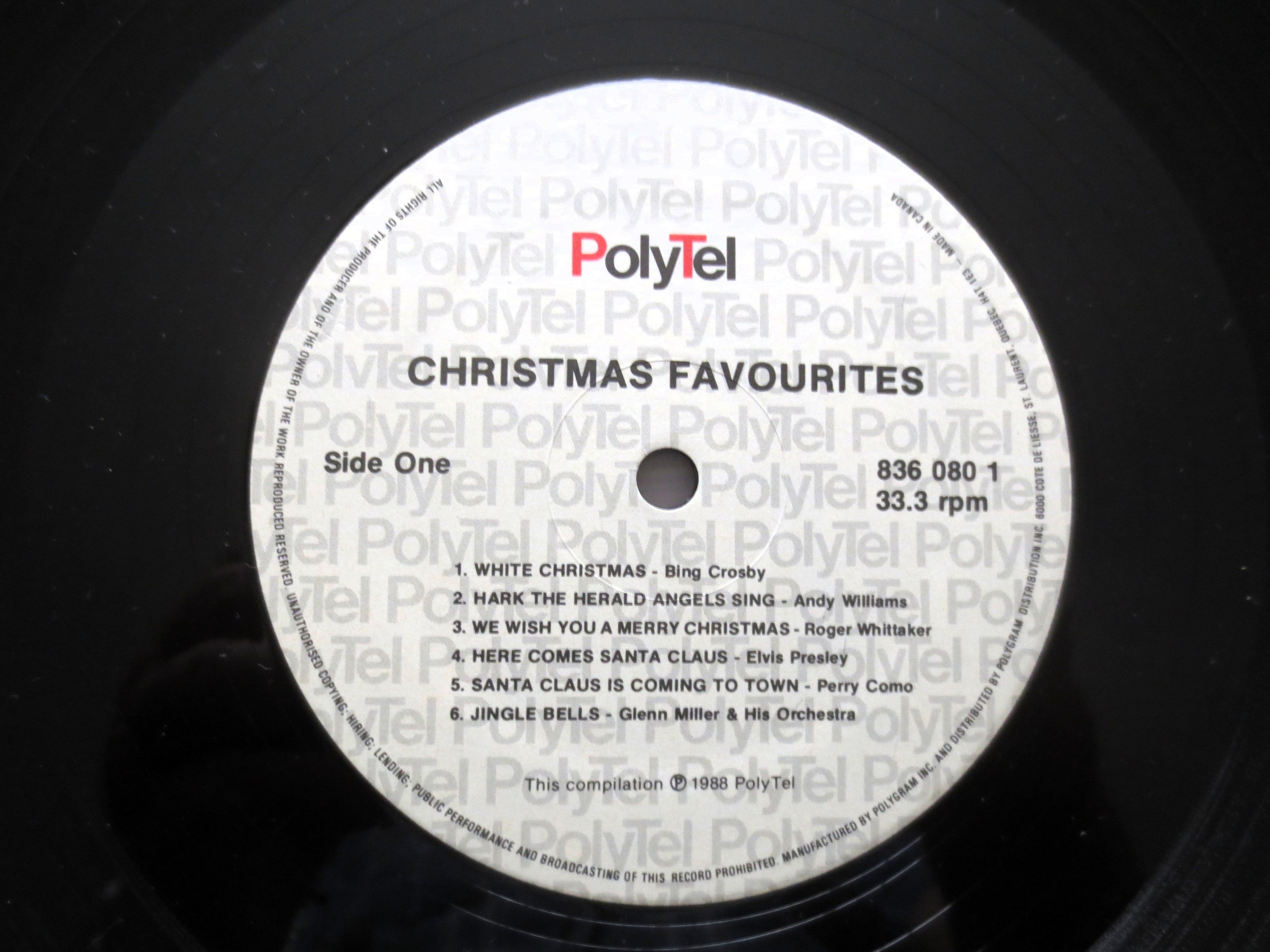 CHRISTMAS FAVORITES, 2 Disc Set, 1988 Recording, Bing Crosby Lp, Burl Ives Vinyl, White Christmas