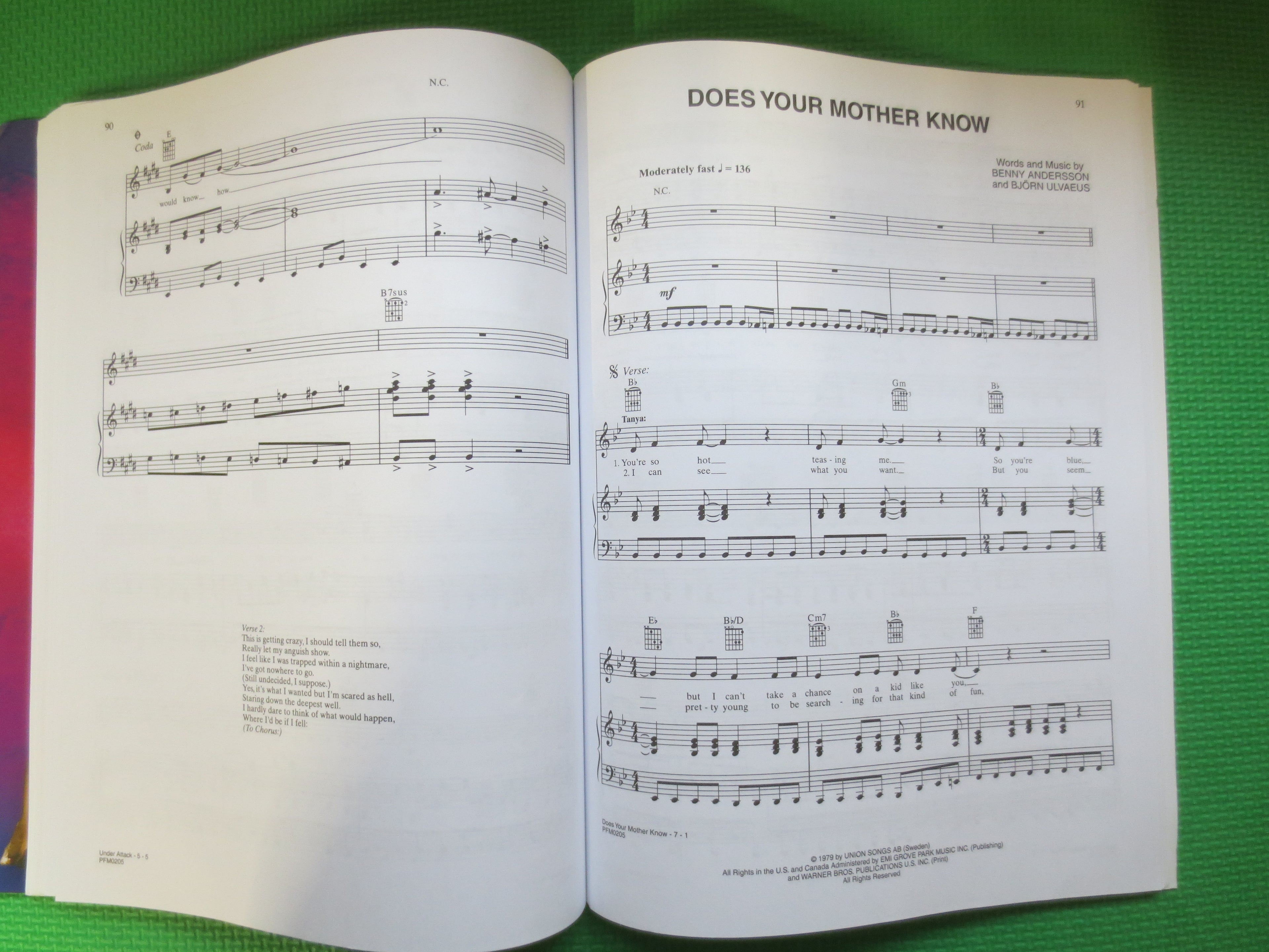 Mamma Mia – ABBA Sheet Music Book (Piano/Vocal)