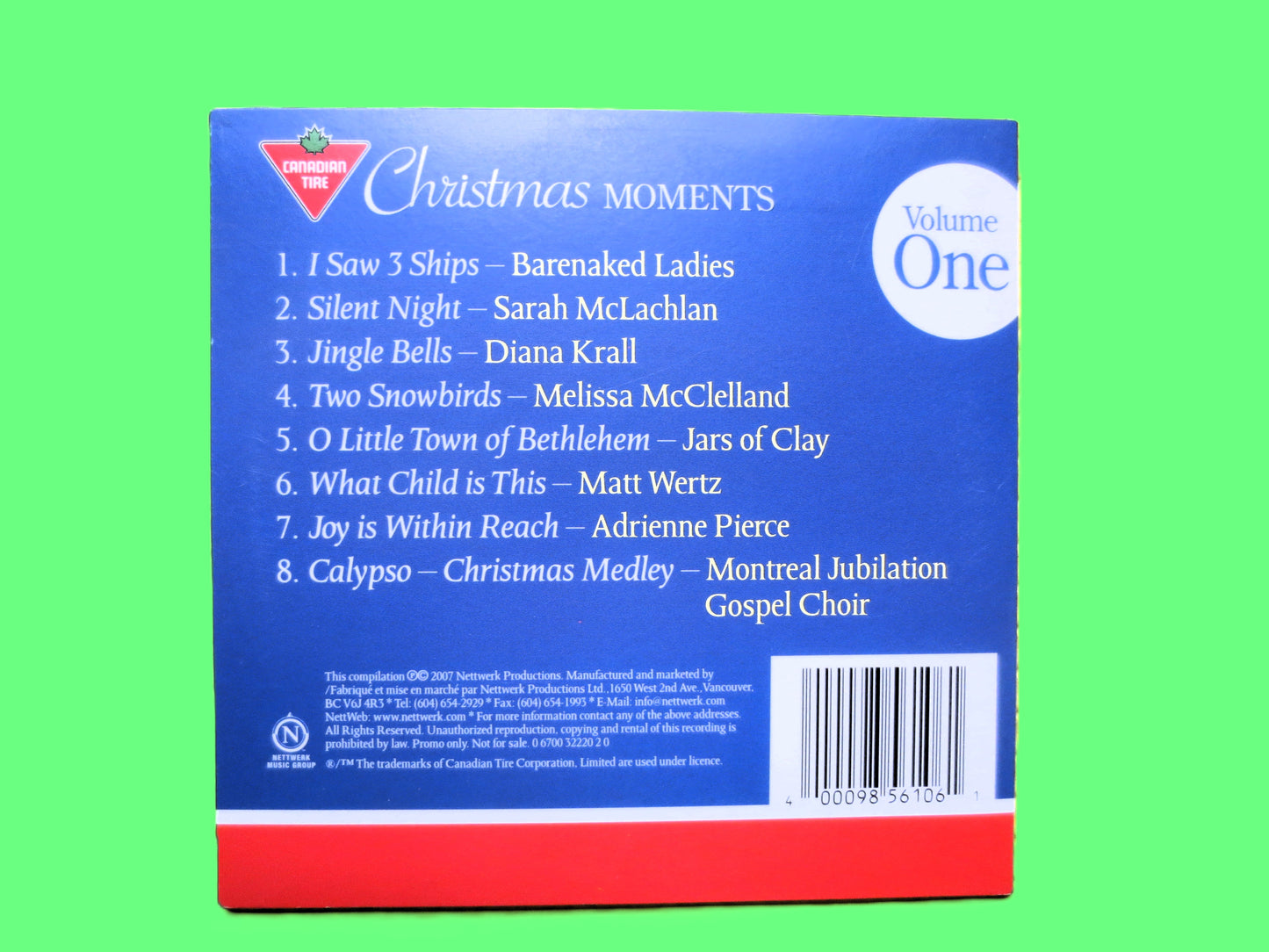 CANADIAN TIRE, CHRISTMAS Cd, Promo Compact Disc, Christmas Music