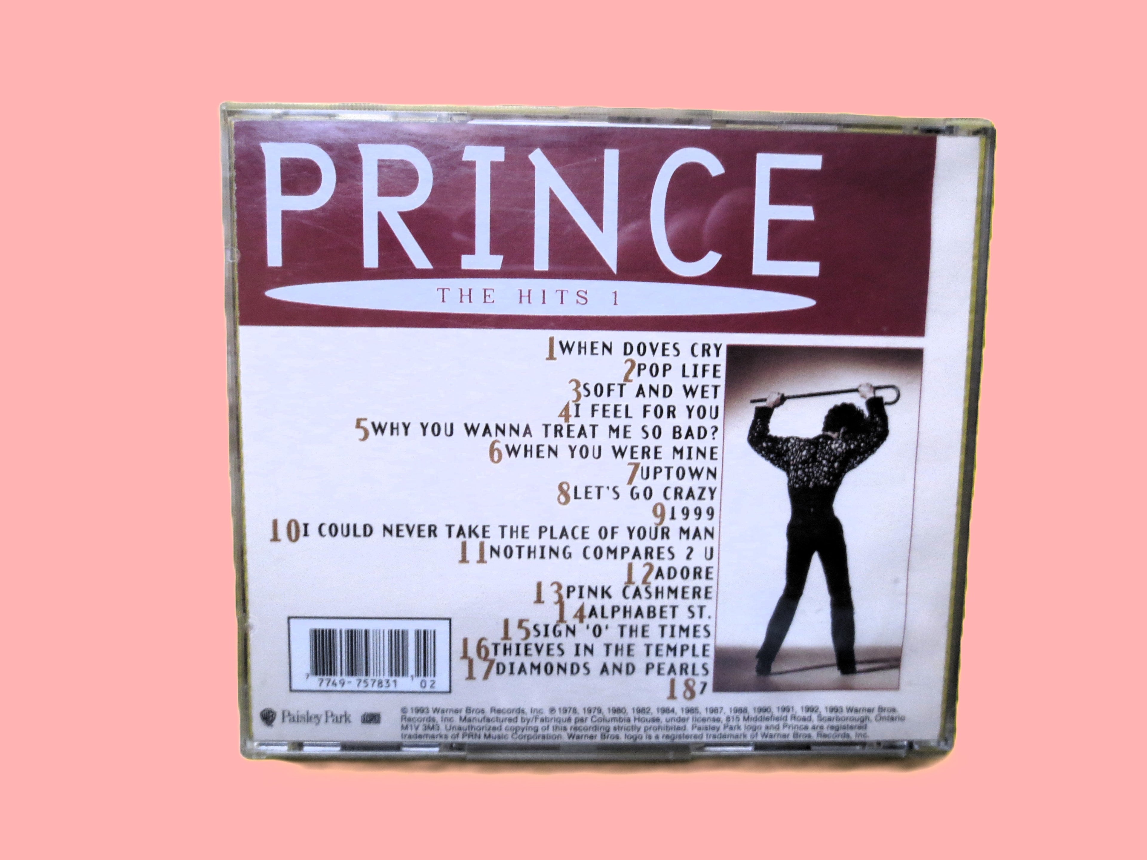 PRINCE, The HITS, PRINCE Songs, Pop Music, 1993 Compact Disc, Vintage Cd