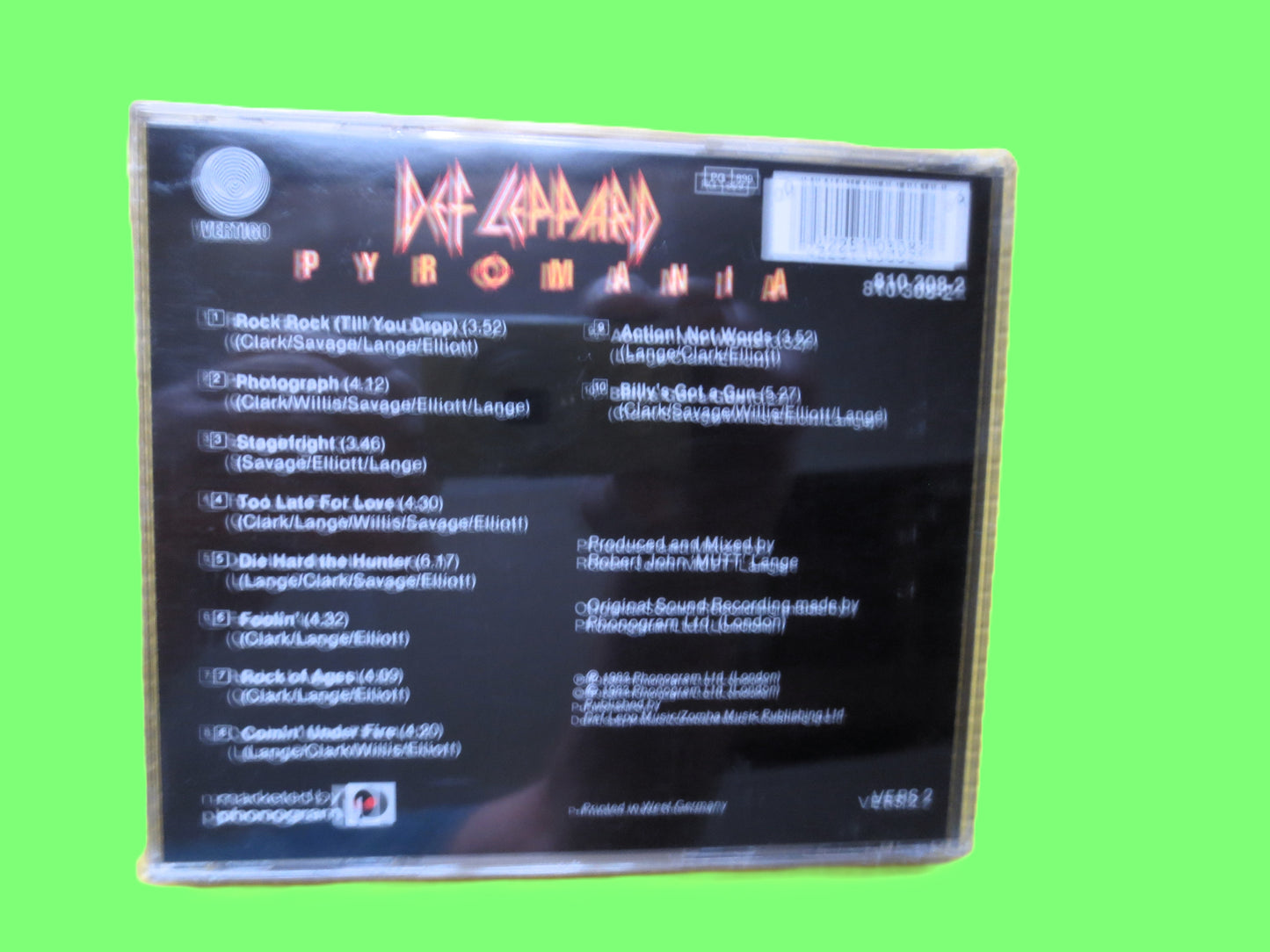 DEF LEPPARD, PYROMANIA, Rock Album, 1983 Compact Disc, Vintage Cd