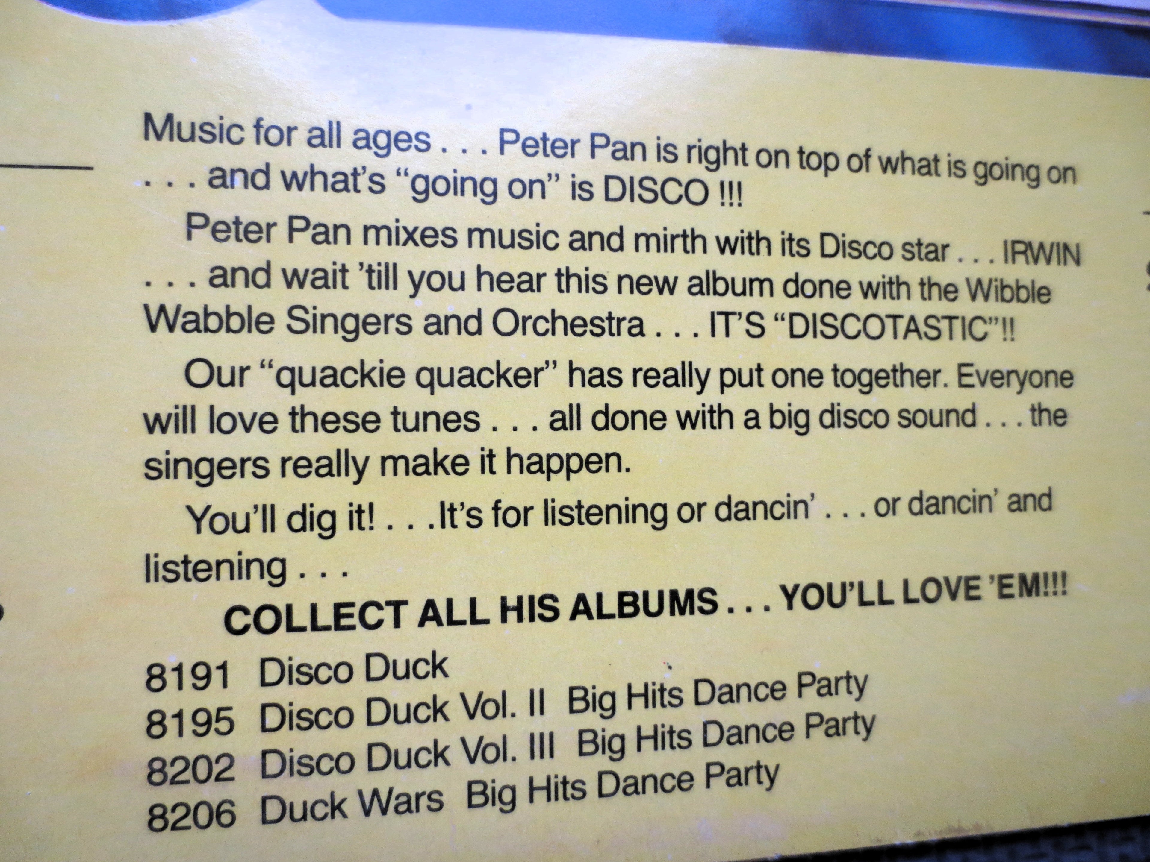 Irwin the Disco Duck – Disco Fever for All Ages (1978) Vinyl LP