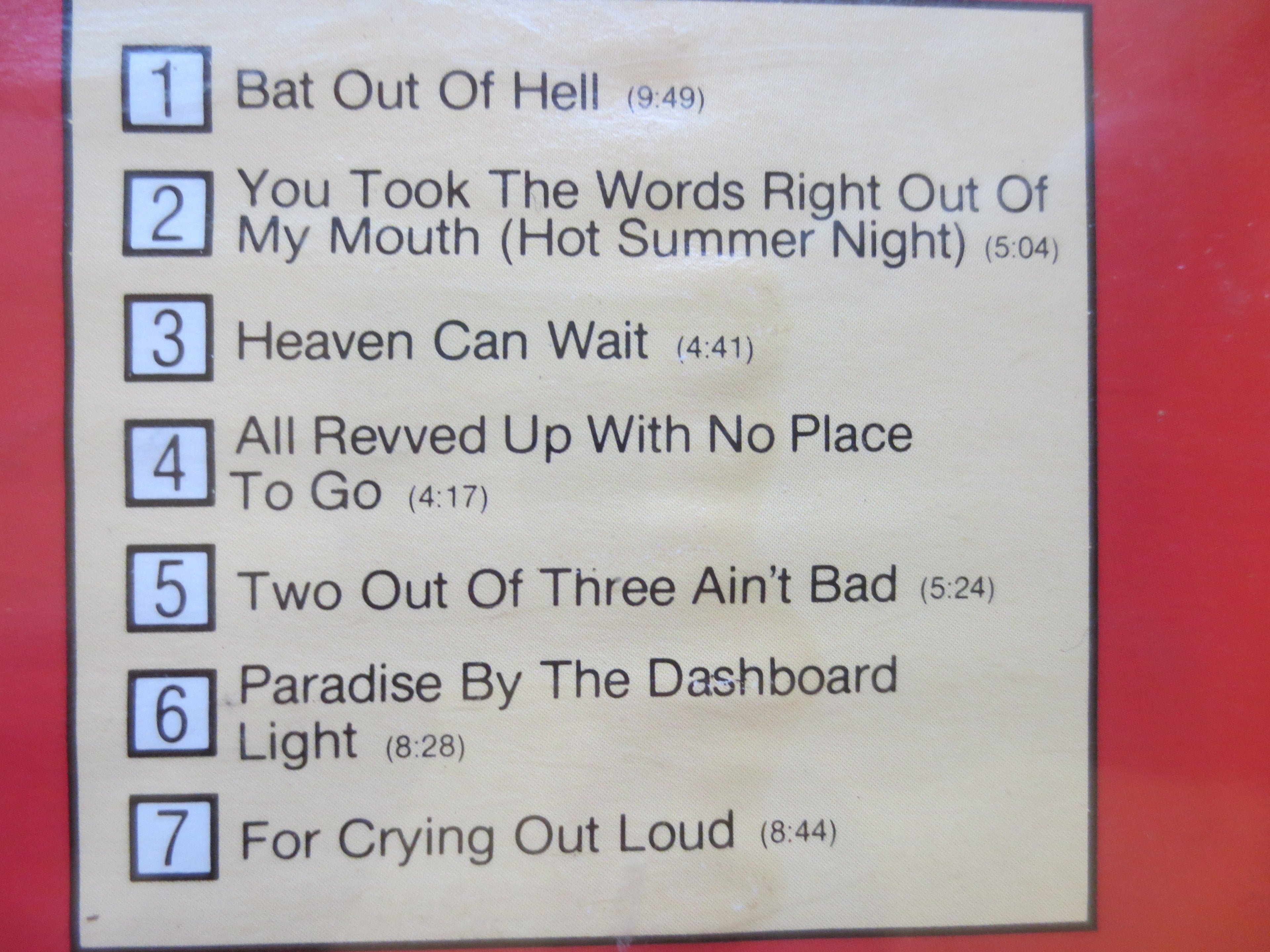 MEAT LOAF, Bat Out of Hell, Compact Disc, Vintage Cd