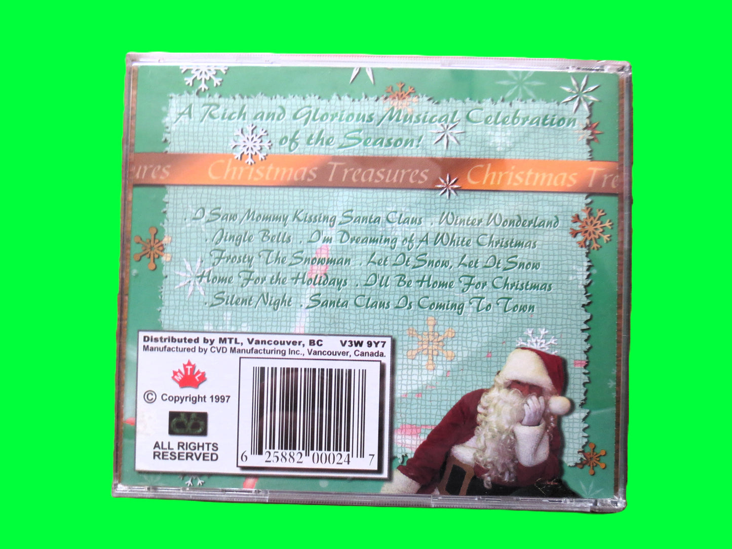 CHRISTMAS TREASURES, SANTA Claus, 1997 Compact Disc, Christmas Music