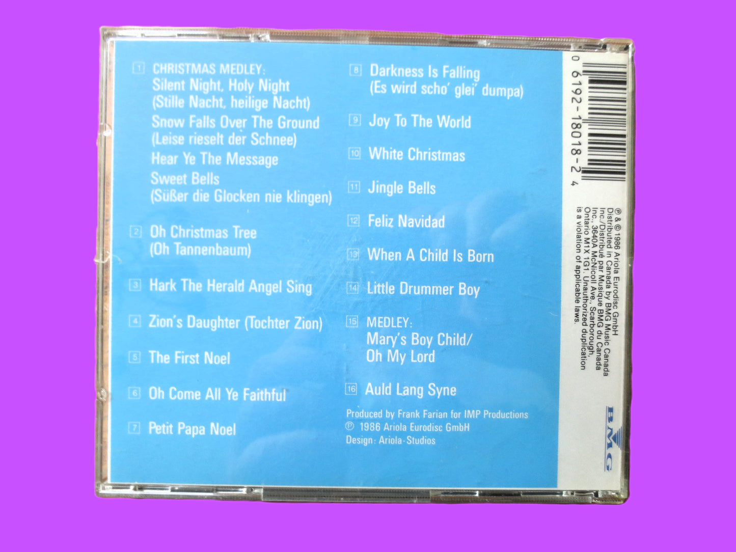 BONEY M, 20 Greatest CHRISTMAS Songs Cd - 1986 Vintage Album