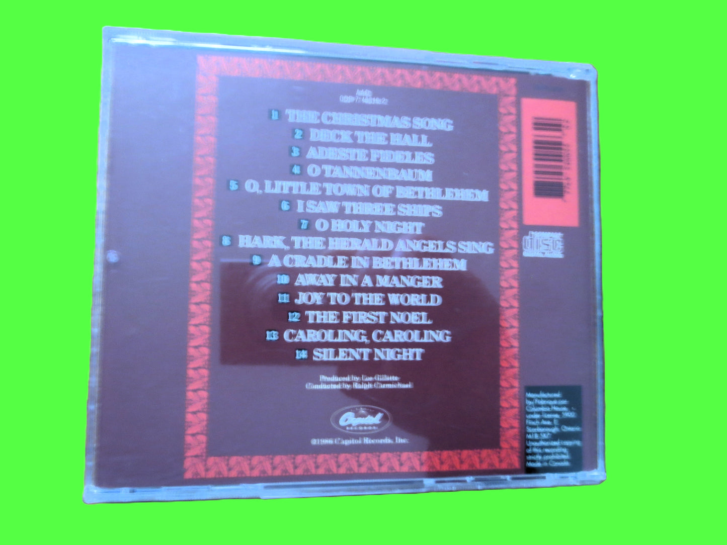 NAT KING COLE, Christmas Cd, 1986 Compact Disc, Christmas Album